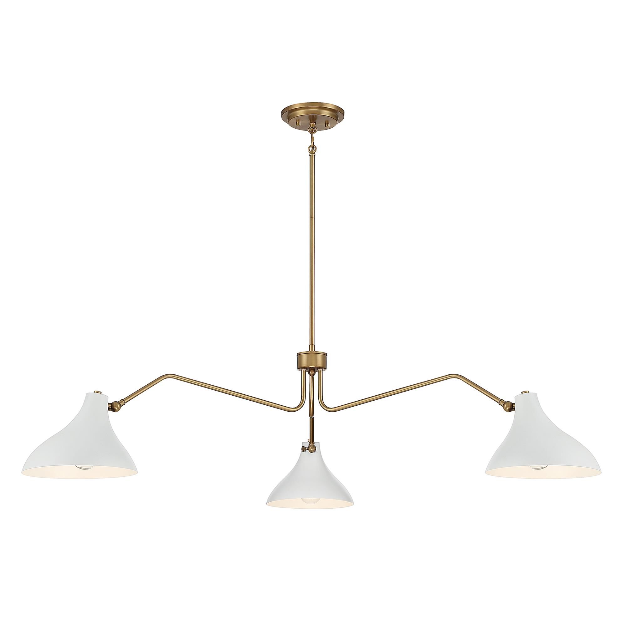 Shown in White with Natural Brass finish and White Metal shade