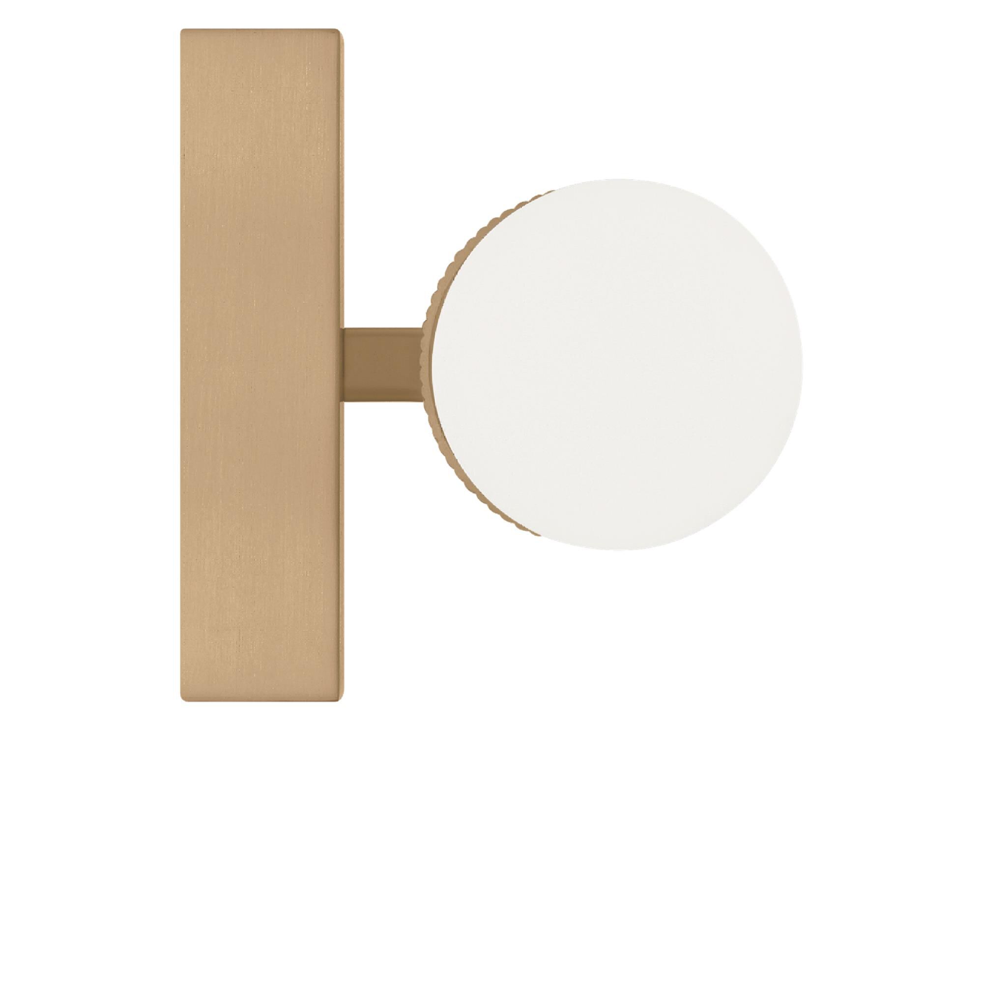 Shown in Satin Brass finish and White Acrylic shade