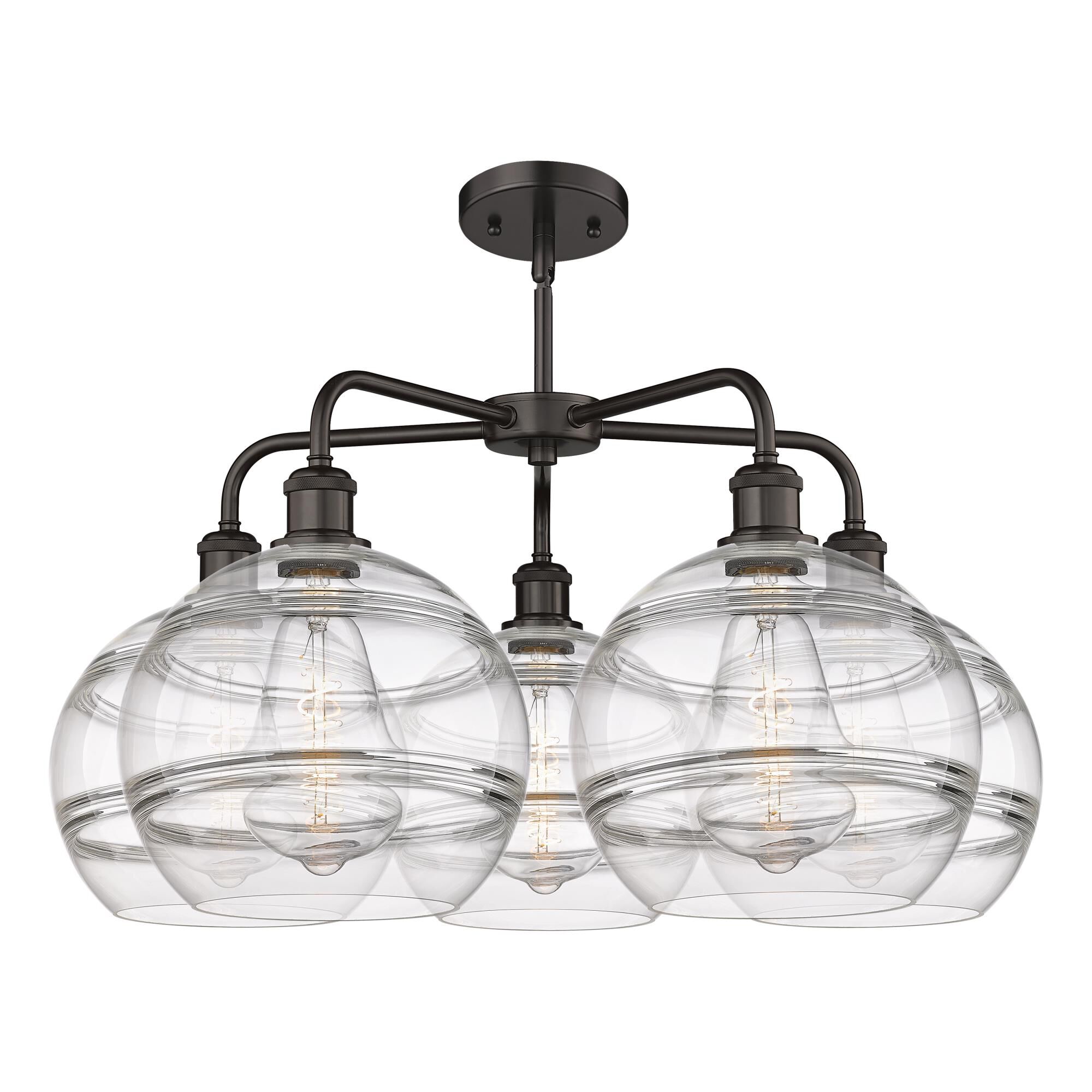 Shown in Oil Rubbed Bronze finish and Clear glass