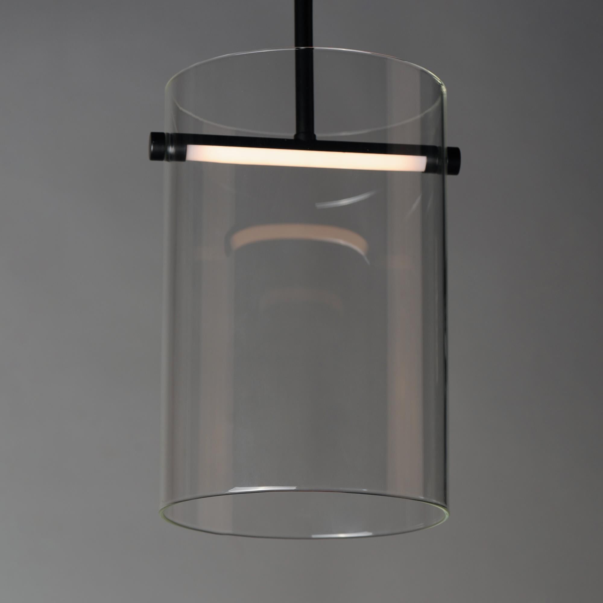 Shown in Black finish and Clear glass