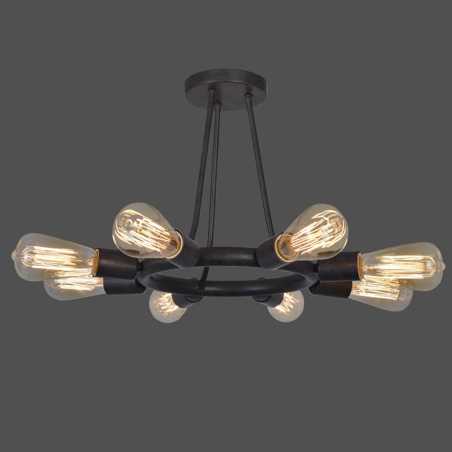 Dakota 15 Inch 8 Light Semi Flush Mount by Crystorama