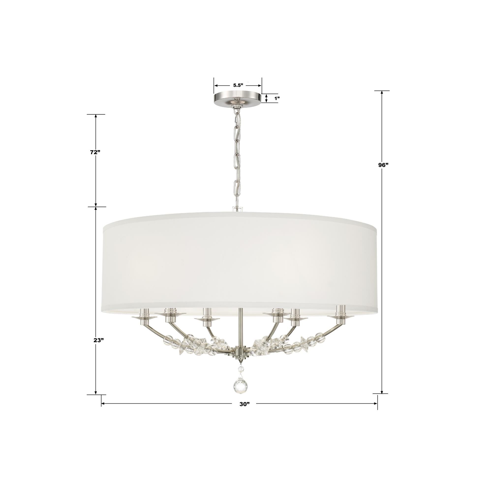 Mirage 30 Inch 6 Light Chandelier by Crystorama