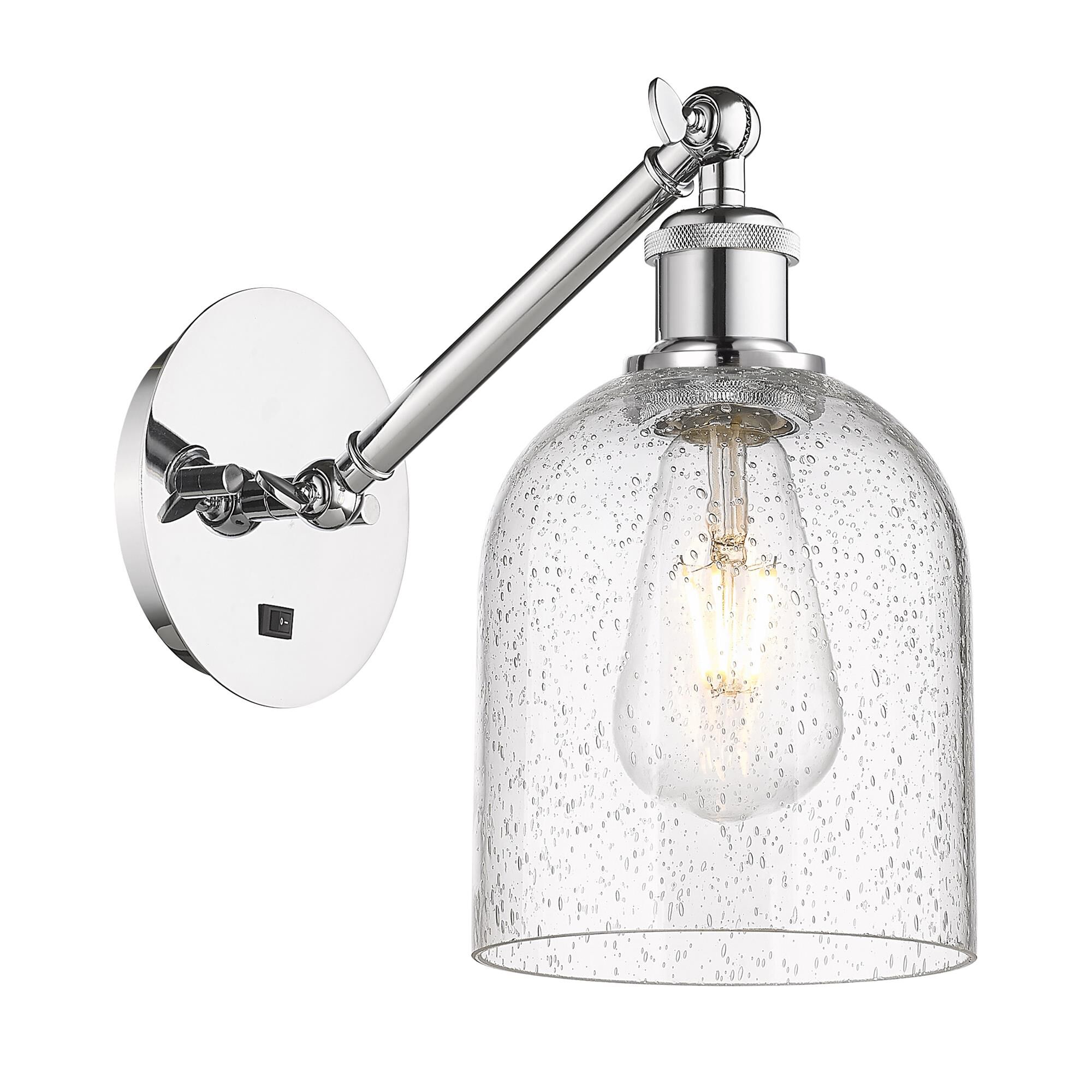 Shown in Polished Chrome finish and Seedy glass
