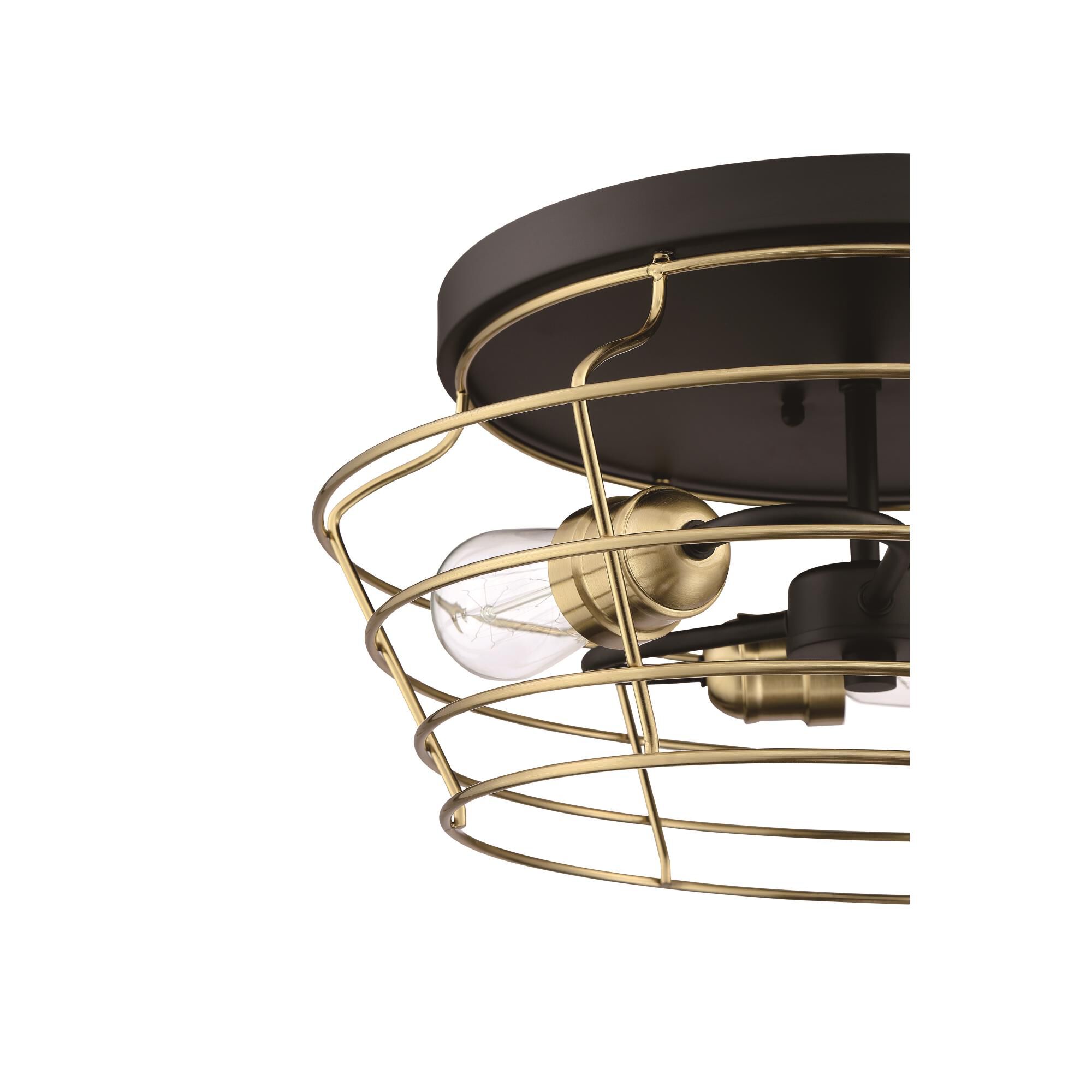 Shown in Flat Black and Satin Brass finish and Satin Brass glass and Satin Brass shade