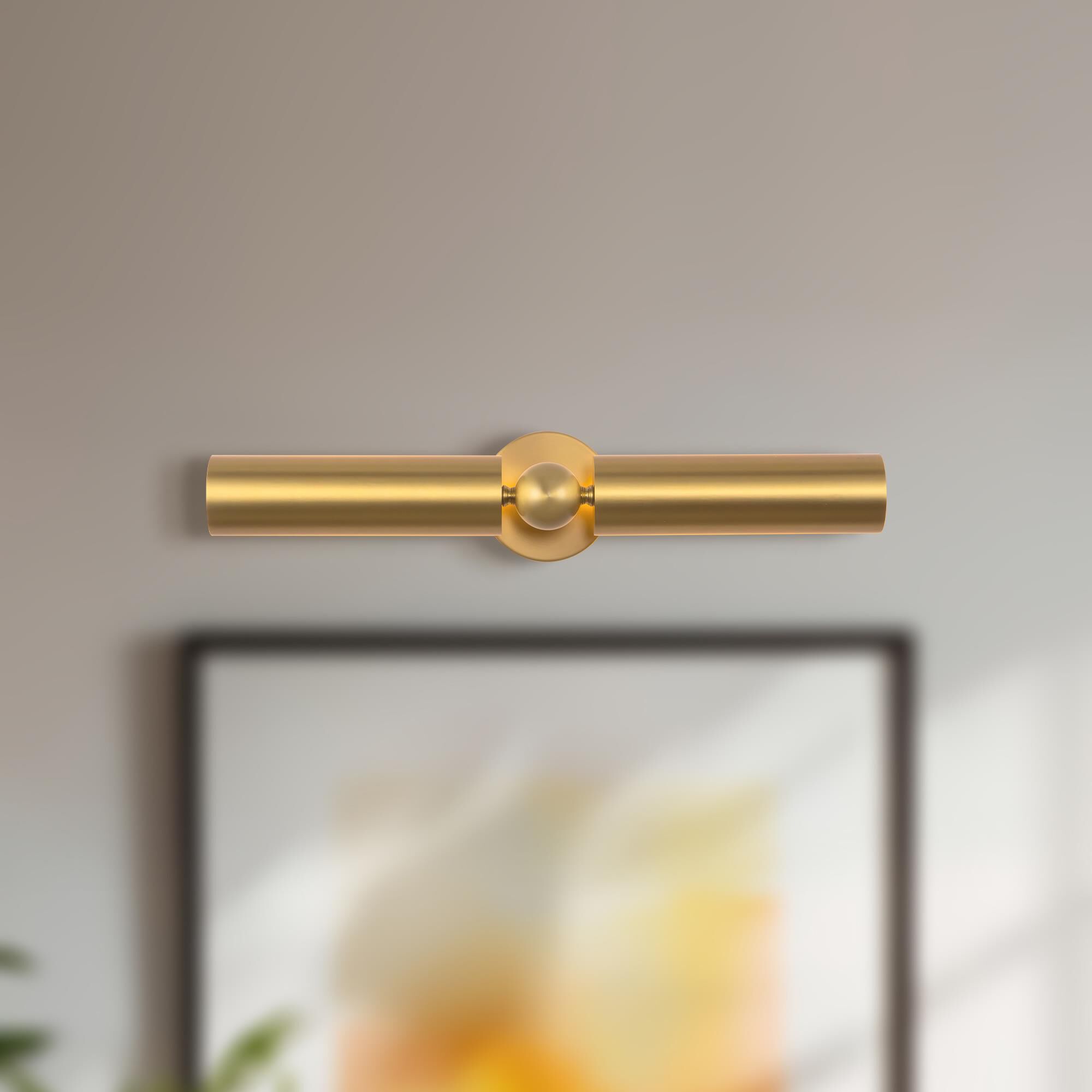 Shown in Brushed Gold finish and Steel shade