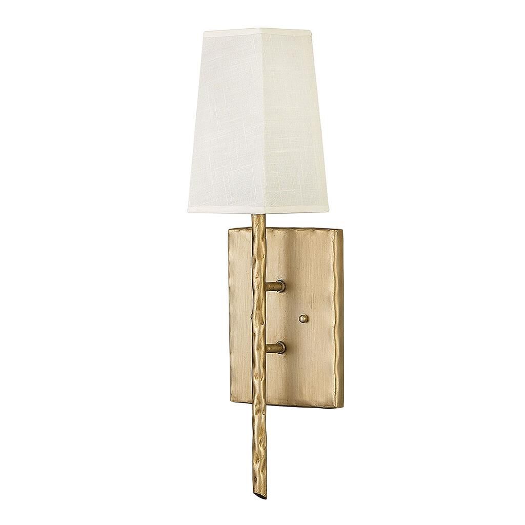 Shown in Champagne Gold finish and Off-White Textured shade