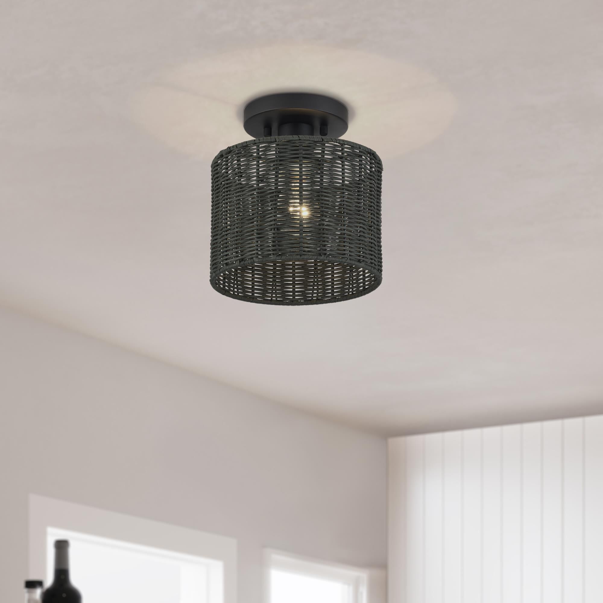 Weavington 9 Inch Semi Flush Mount by Livex Lighting
