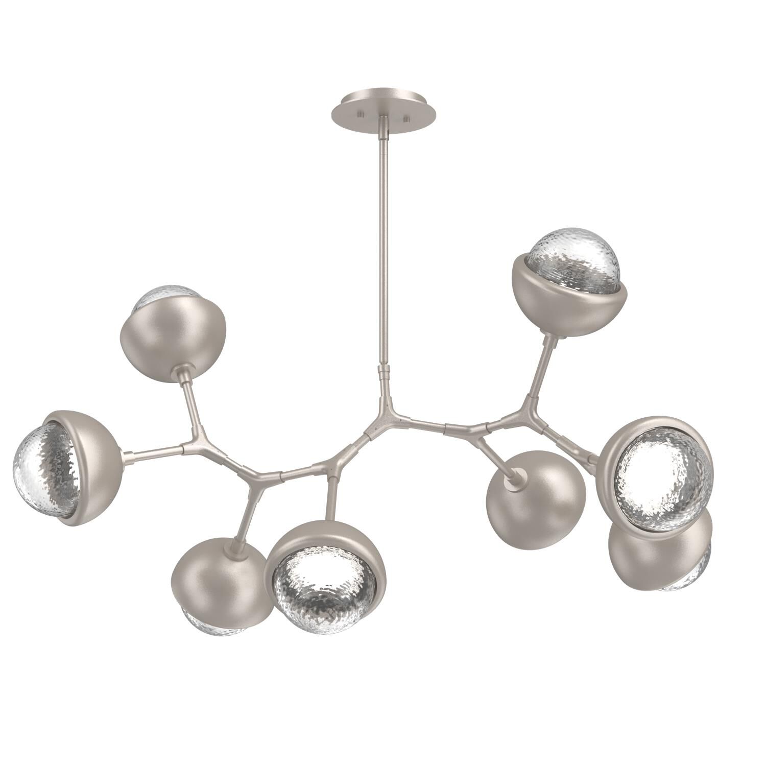 Shown in Beige Silver finish and Clear glass and Metal Shade Matching Finish accent