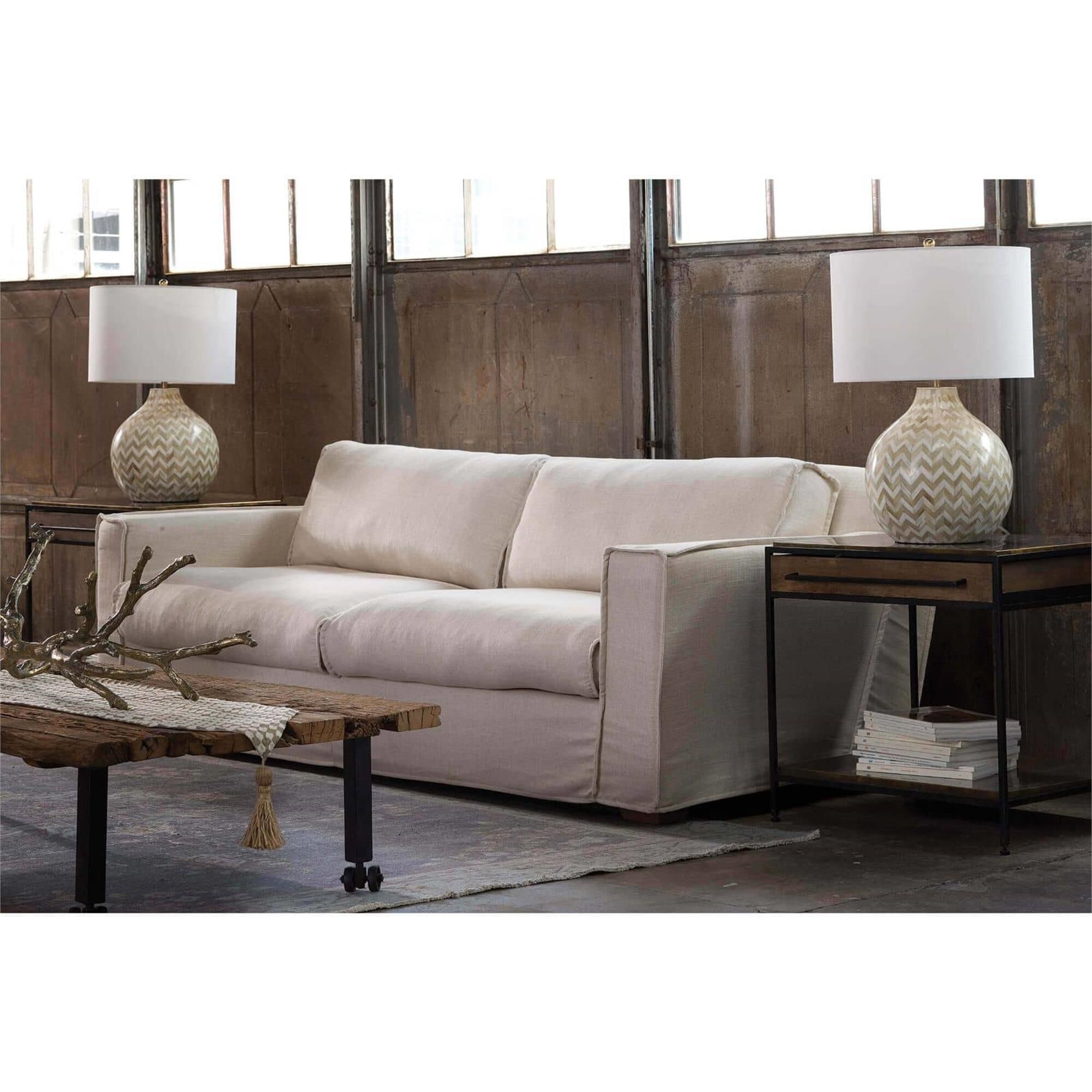 Shown in Natural finish and Linen shade