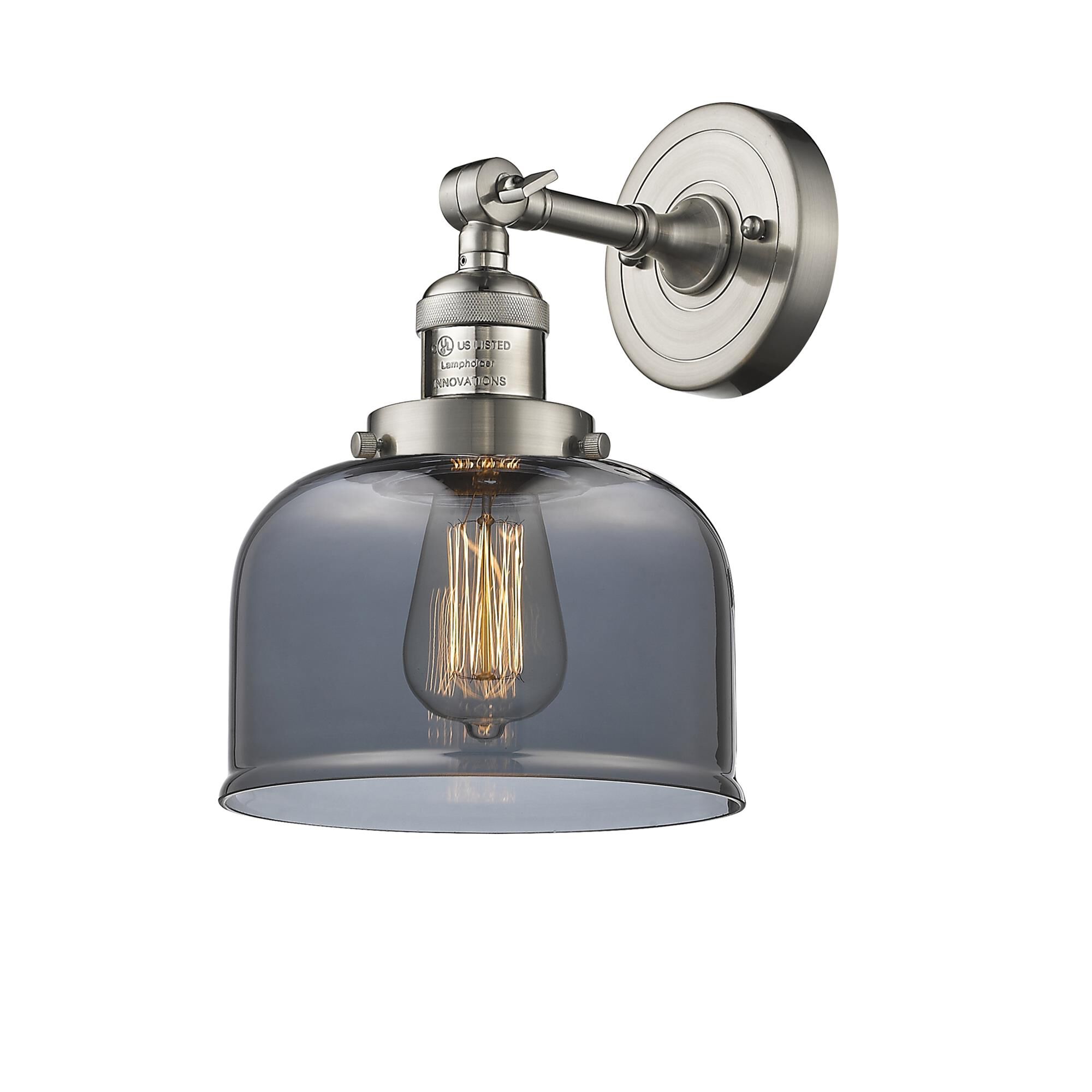 Shown in Brushed Satin Nickel finish and Plated Smoked glass