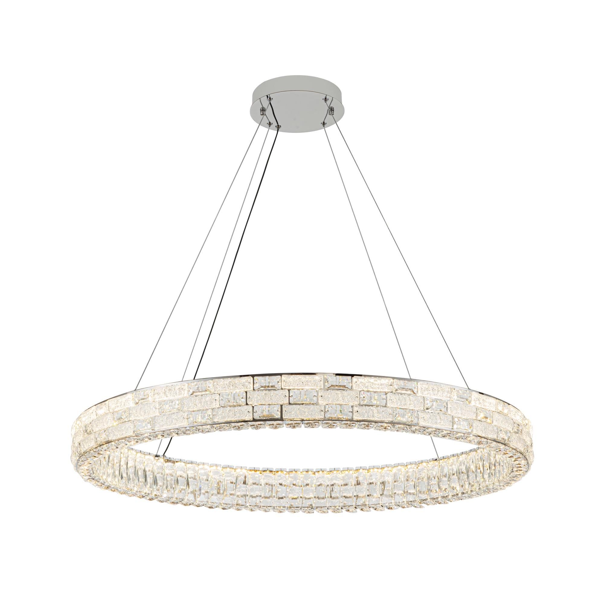 Shown in Chrome finish and Crystal glass