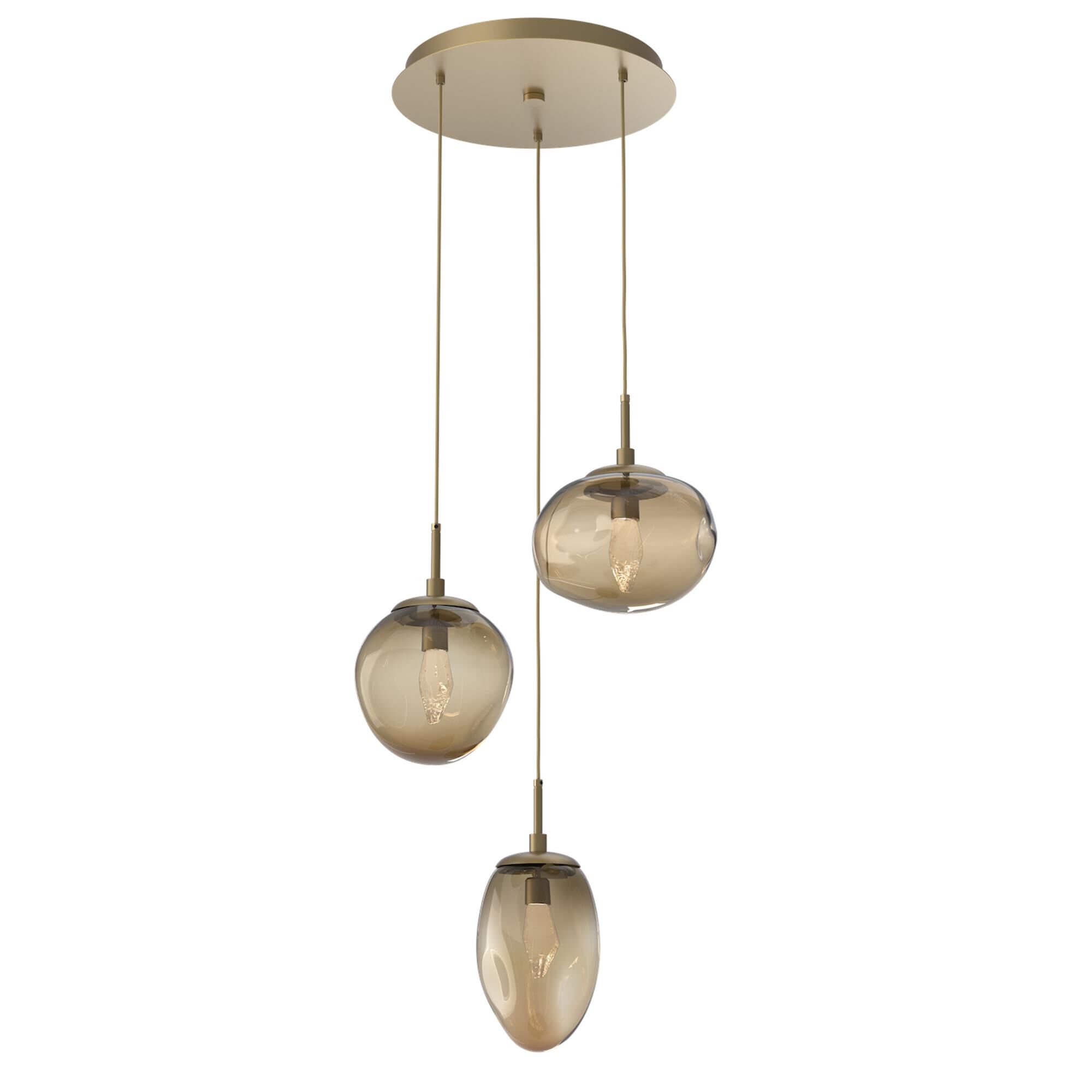Shown in Gilded Brass finish and Geo Inner Bronze Outer glass