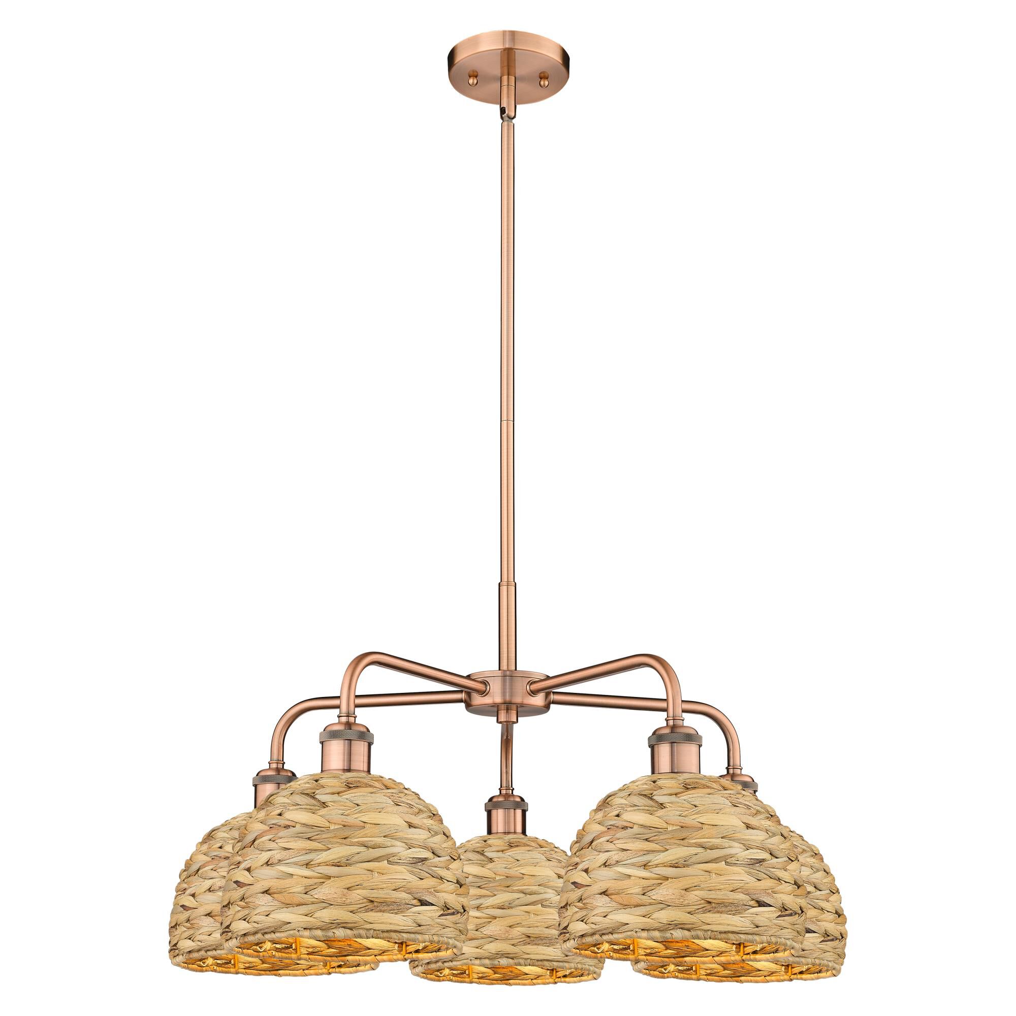 Shown in Antique Copper finish and Natural shade