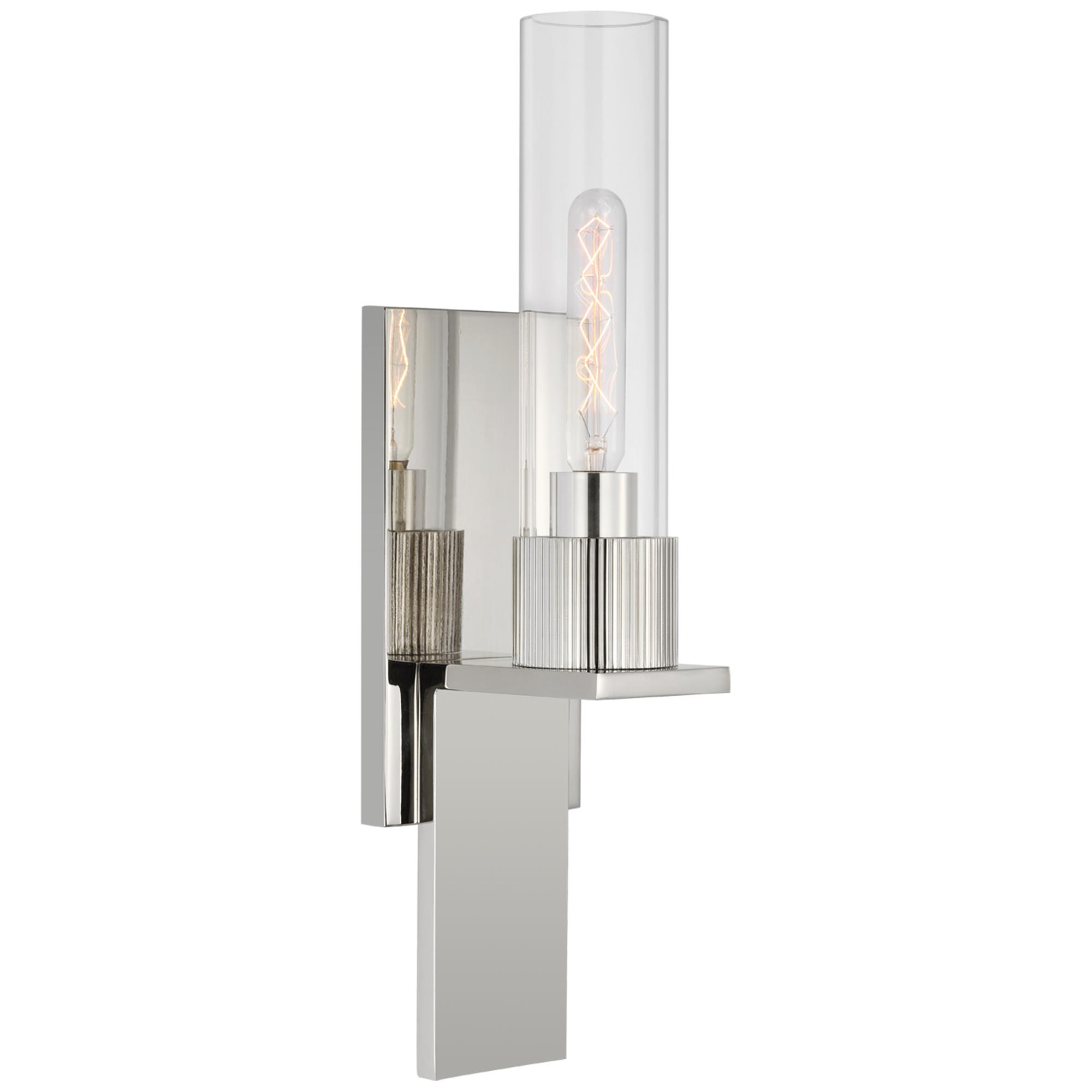 Shown in Polished Nickel finish and Clear glass
