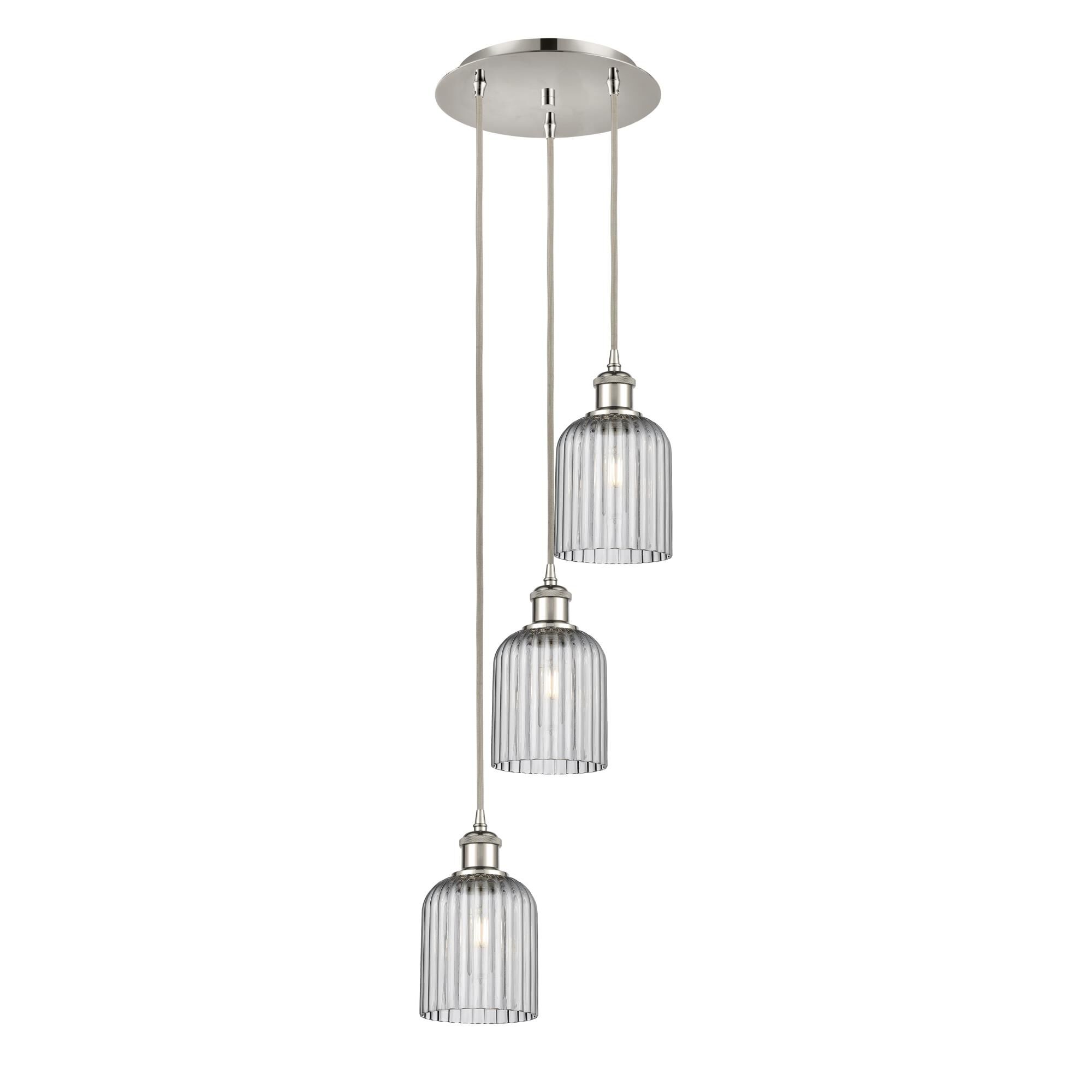 Shown in Polished Nickel finish and Light Smoke shade