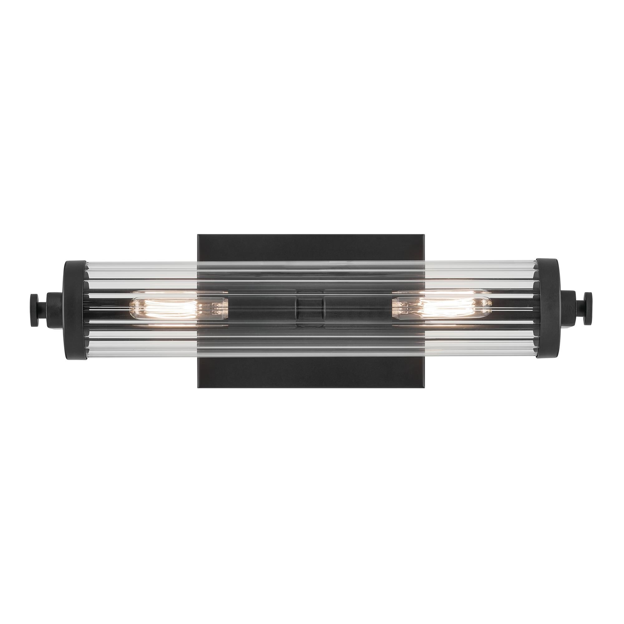 Shown in Black finish and Fluted Clear glass