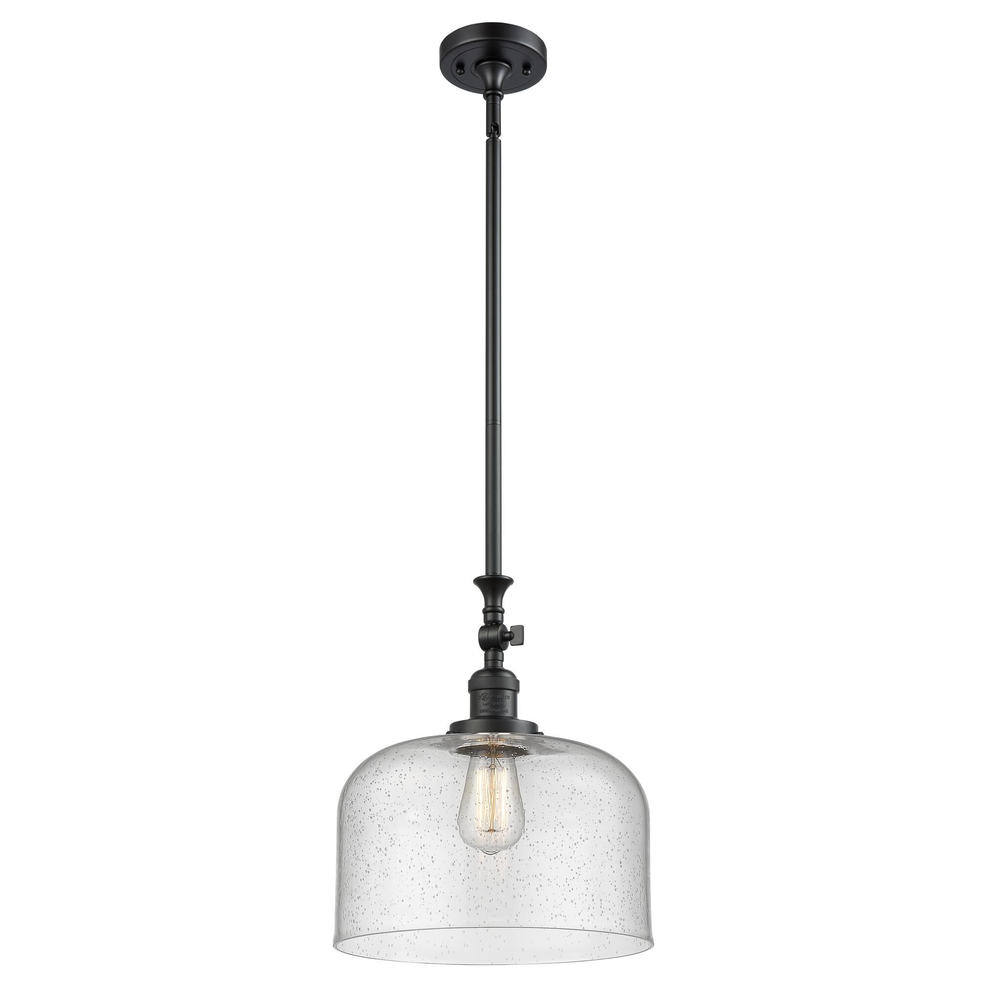 Shown in Matte Black finish and Seedy glass