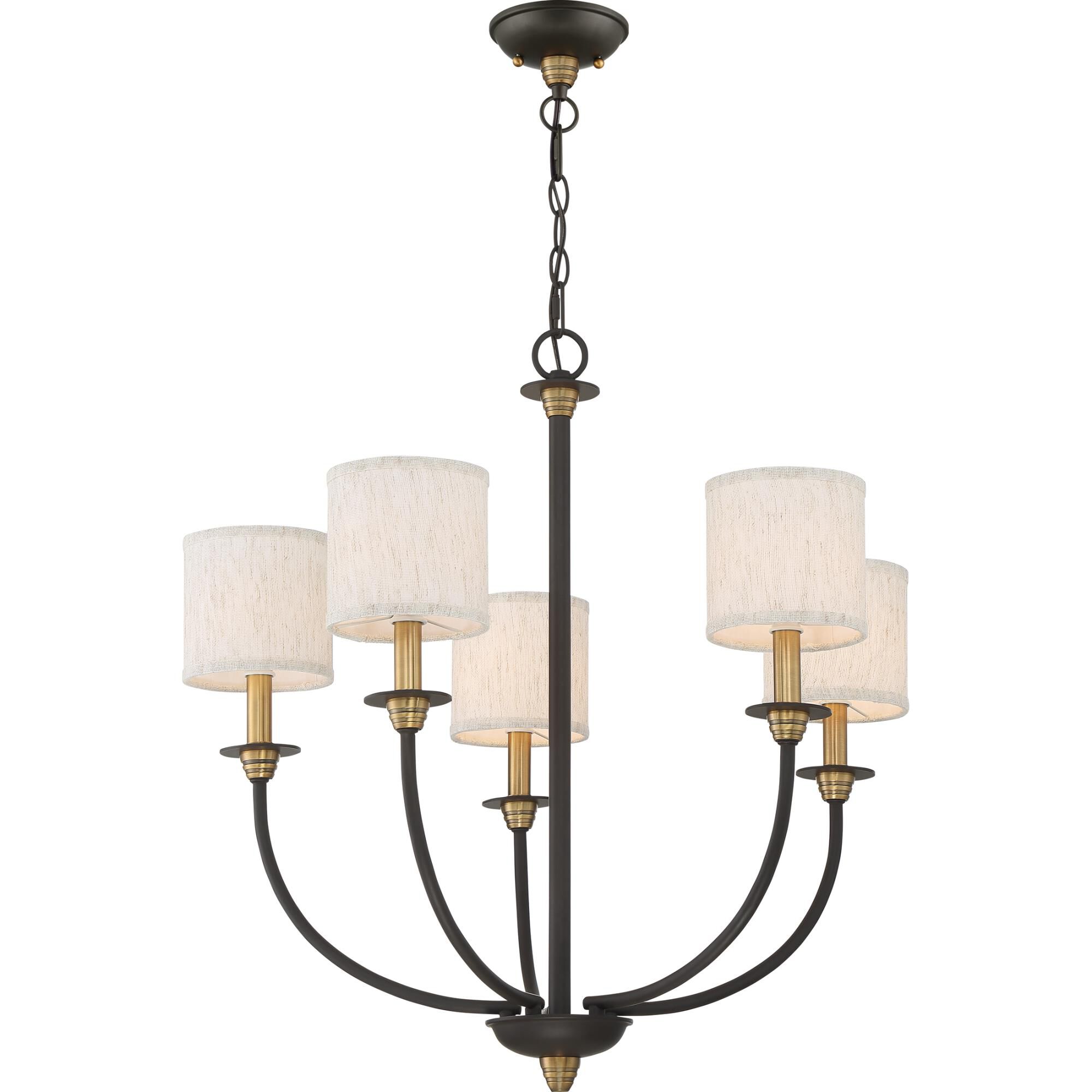 Shown in Old Bronze finish and Fabric shade