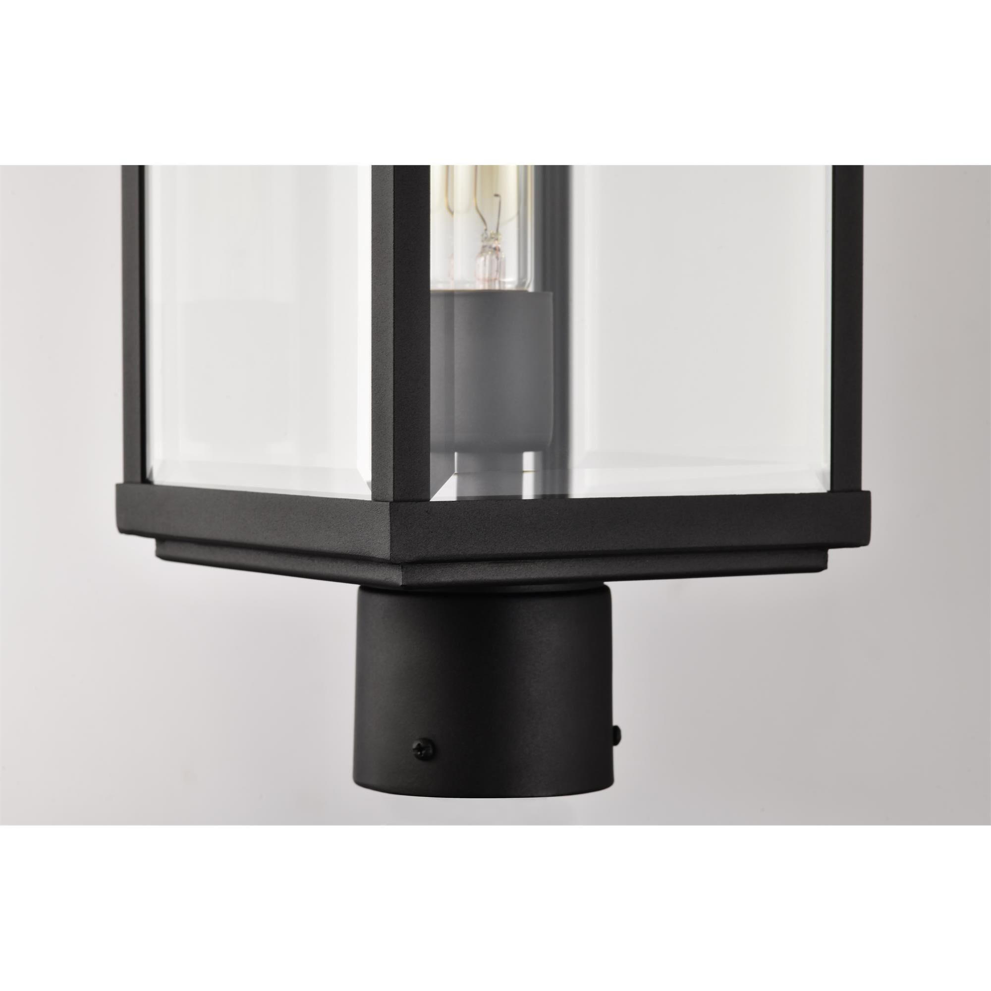 Shown in Sand Black finish and Clear Beveled glass