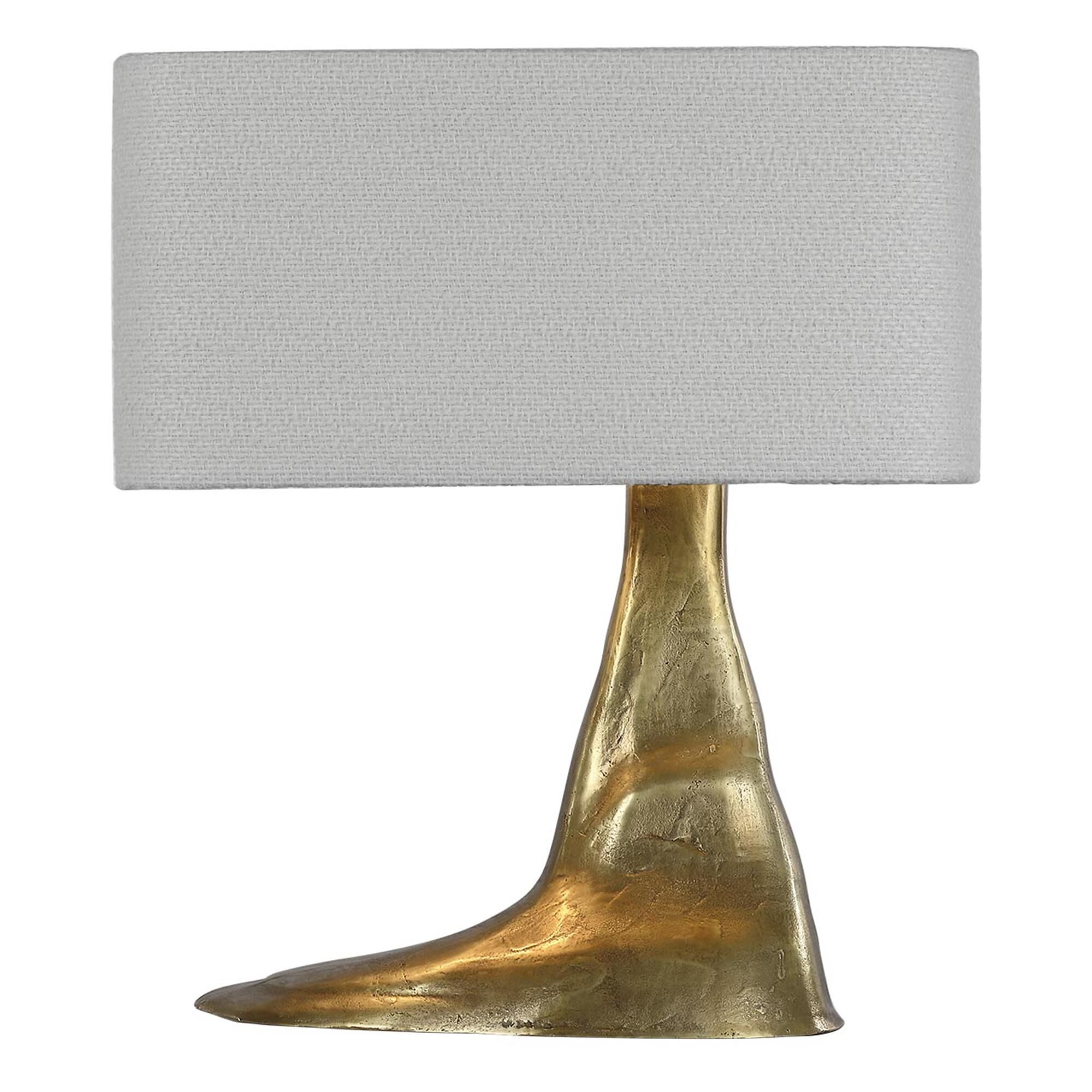 Shown in Museum Brass finish and Boucle Rectangle shade