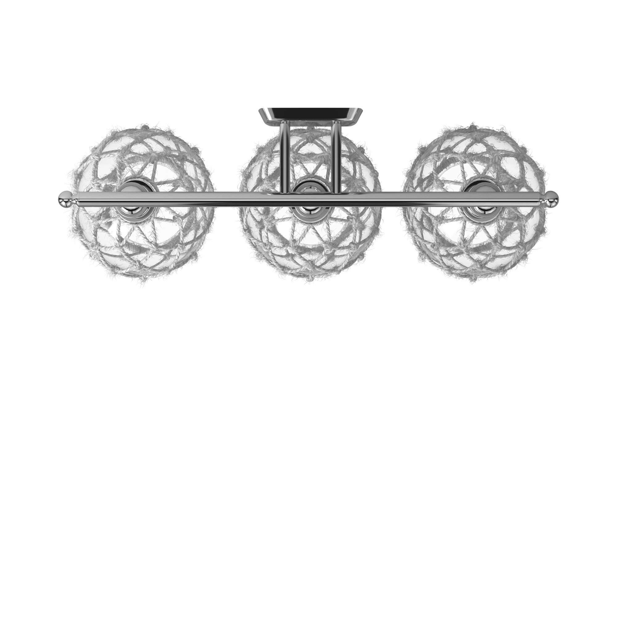 Shown in Polished Chrome finish and Clear With White Rope glass