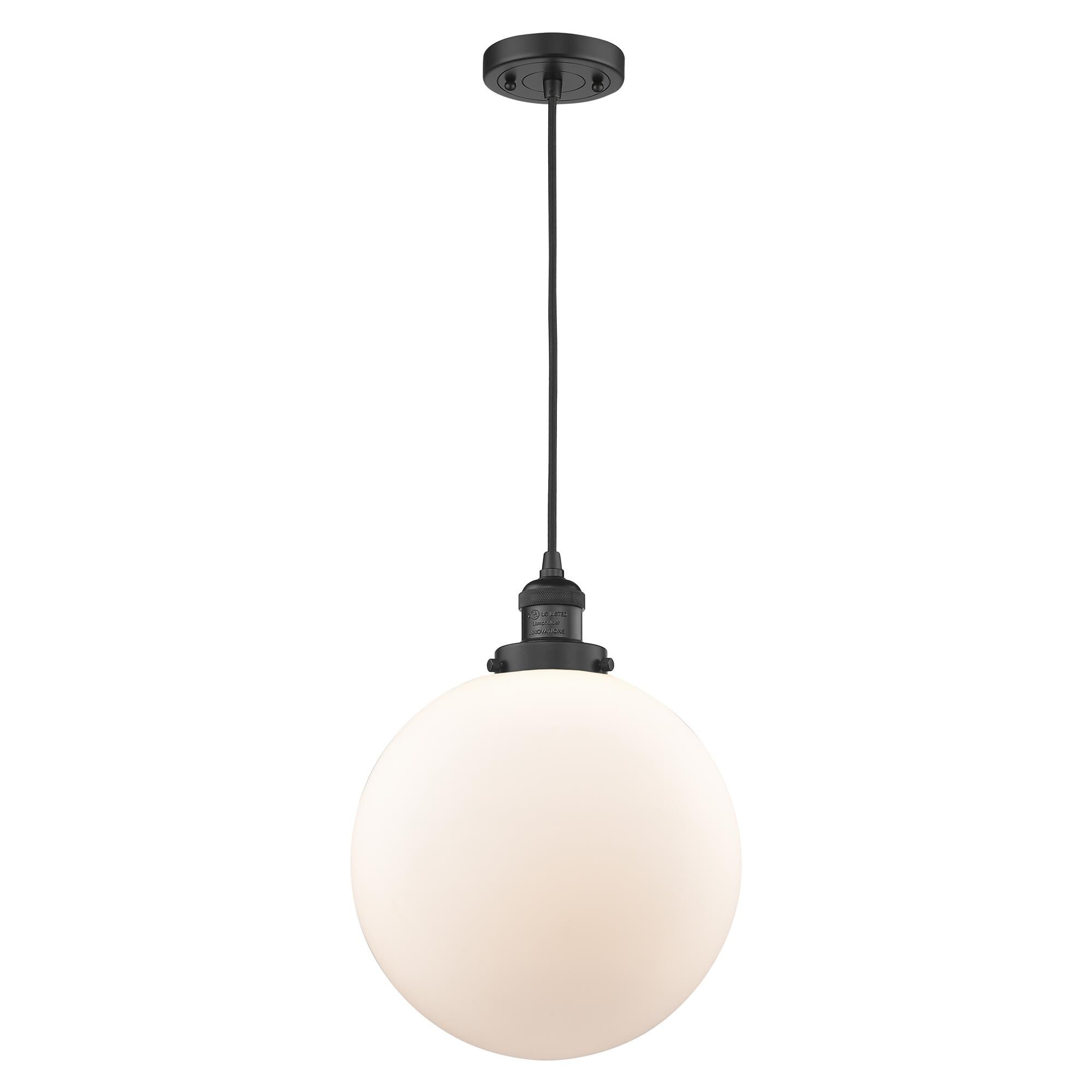 Shown in Matte Black finish and Matte White Cased Beacon glass