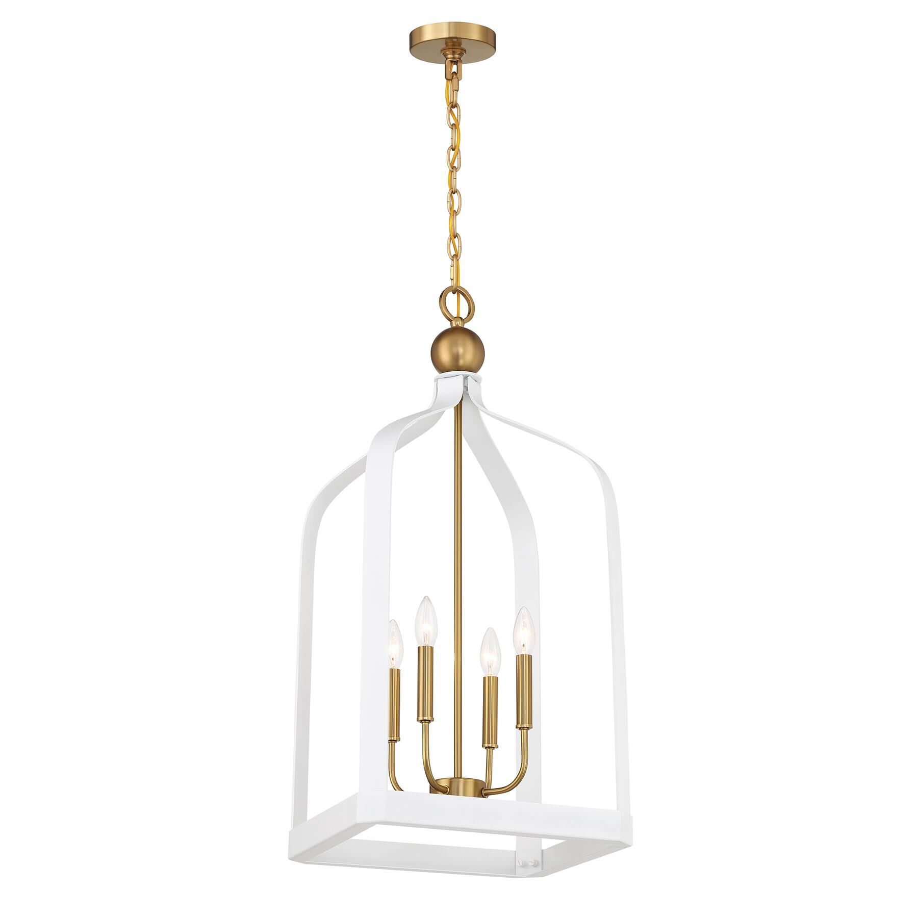 Shown in White With Warm Brass Accents finish