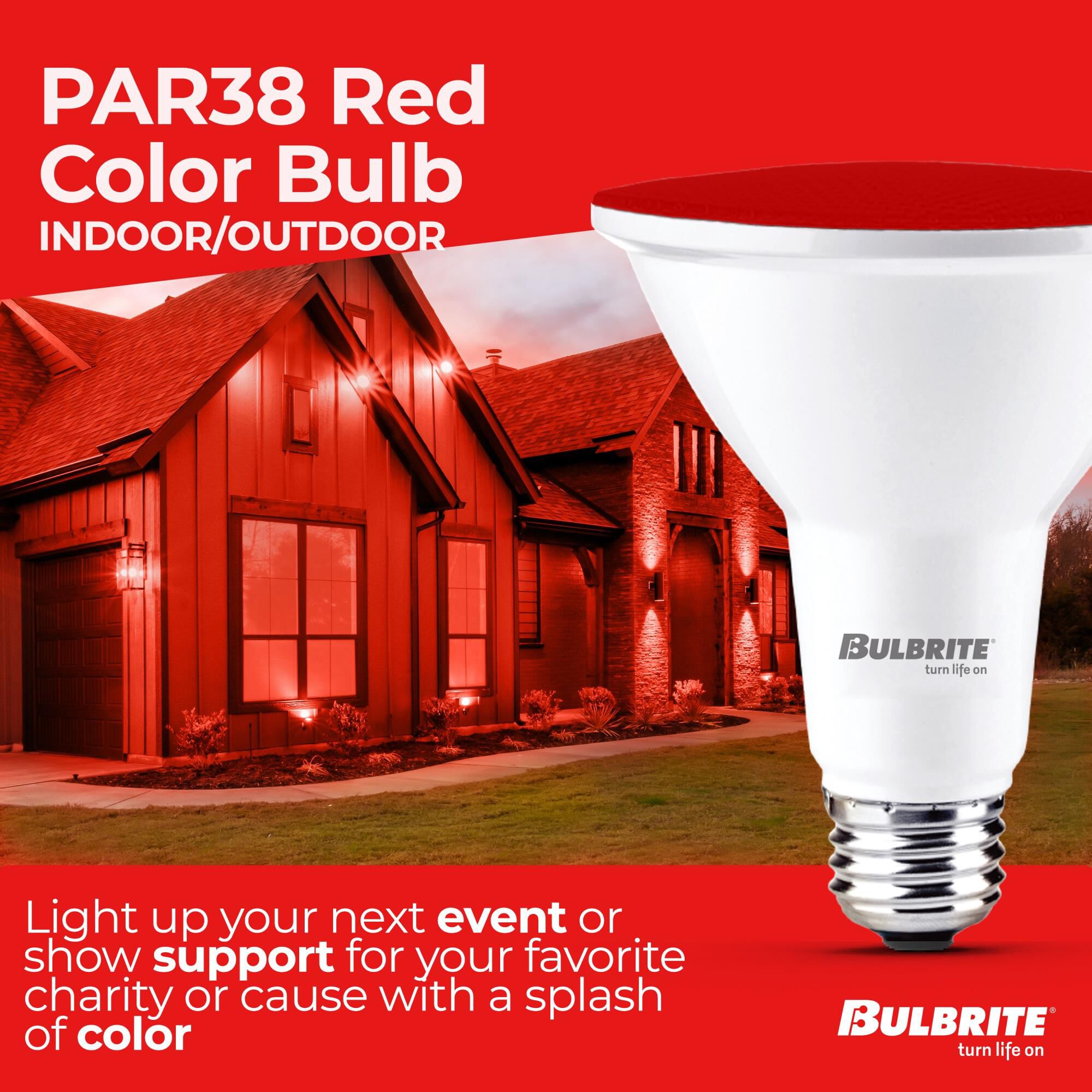 Red PAR38 Base E26 LED Light Bulb,