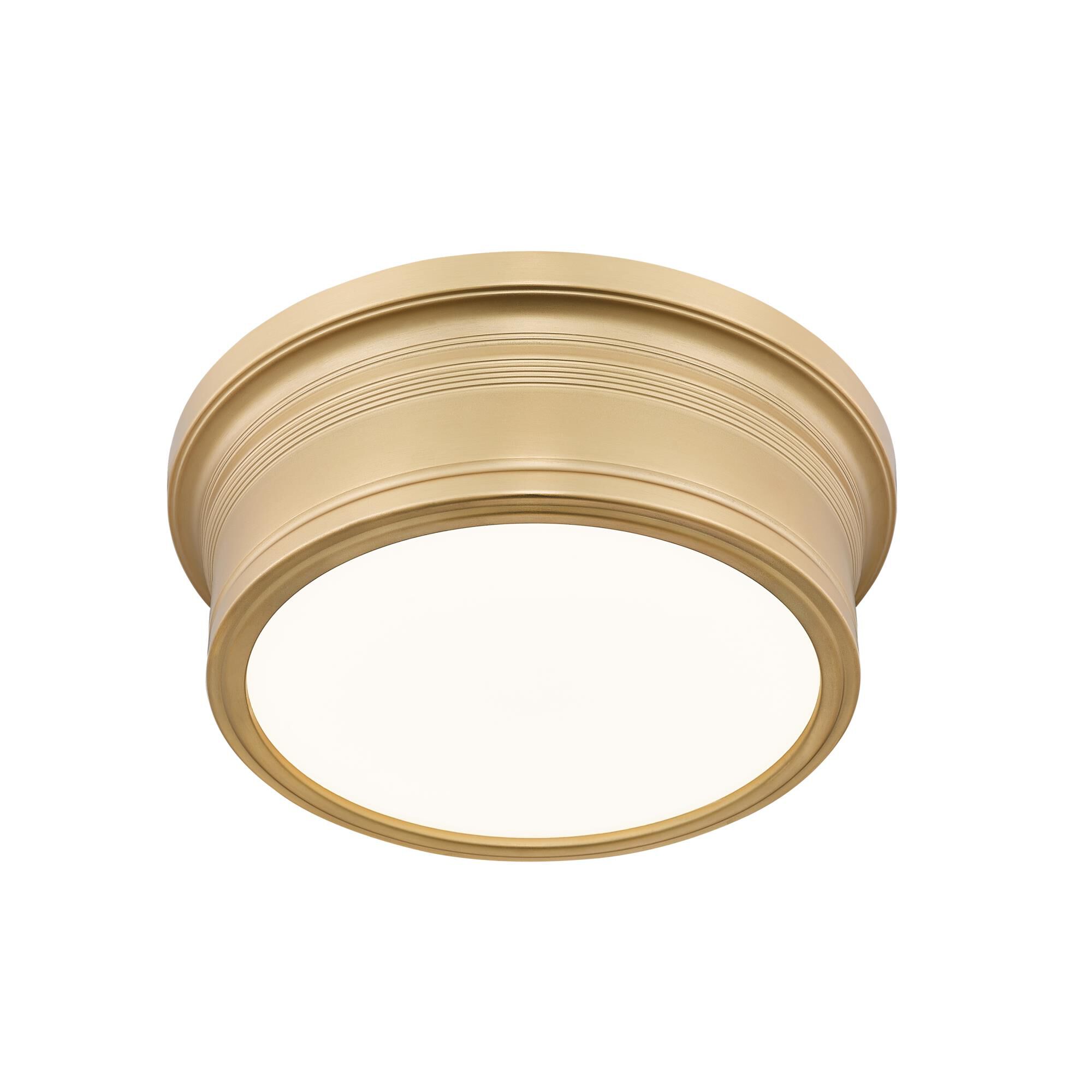 Shown in Modern Gold finish and White glass