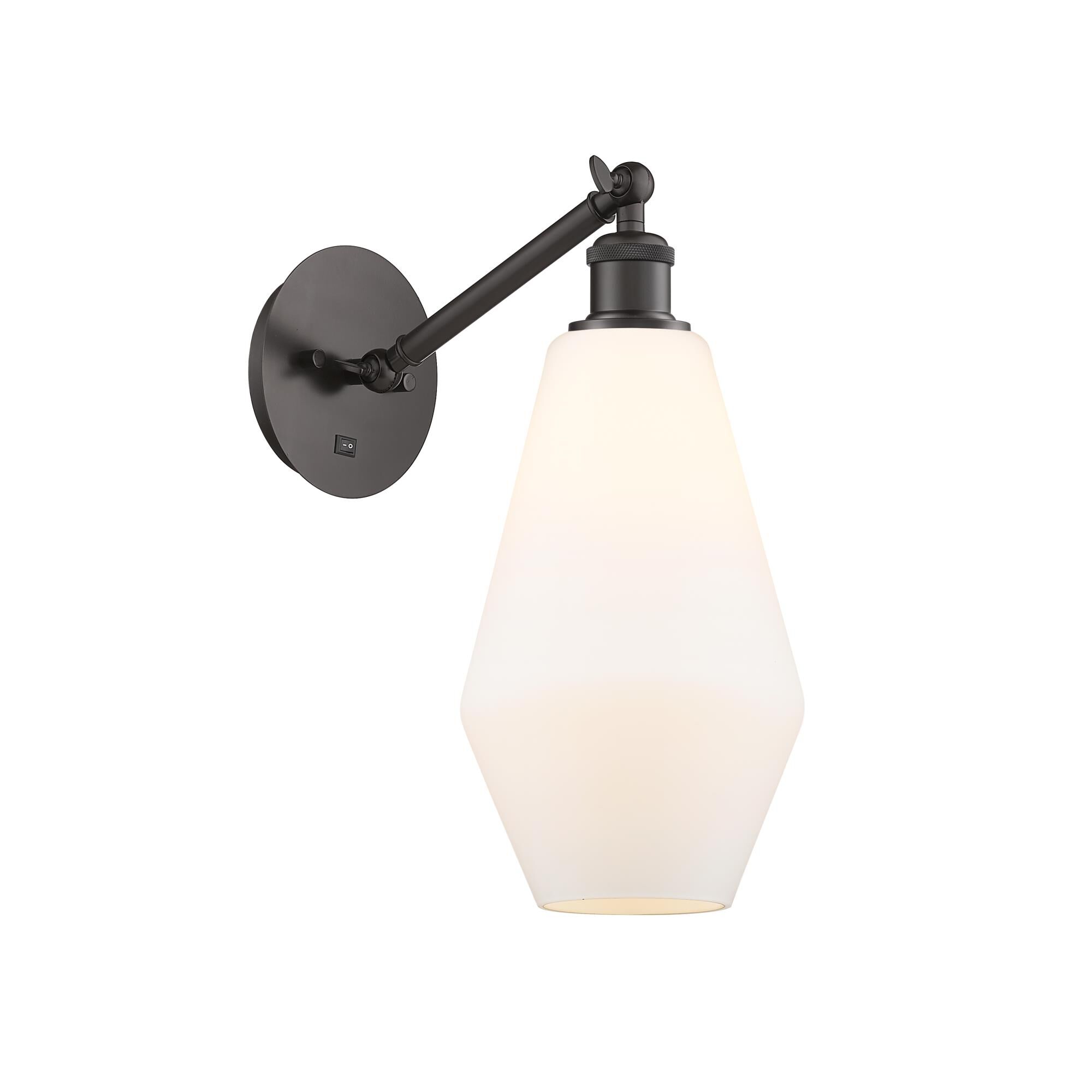 Shown in Oil Rubbed Bronze finish and Cased Matte White Cindyrella 8