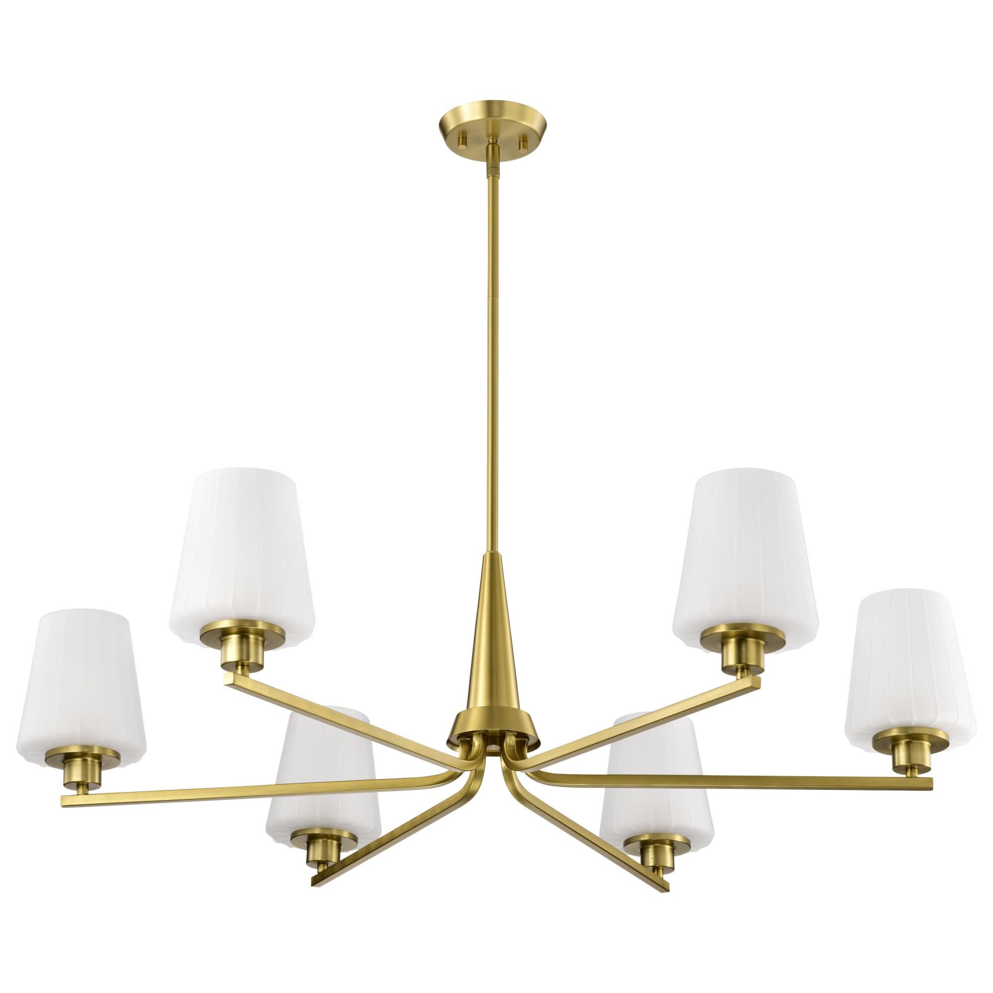 Shown in Vintage Brass finish and Etched White glass