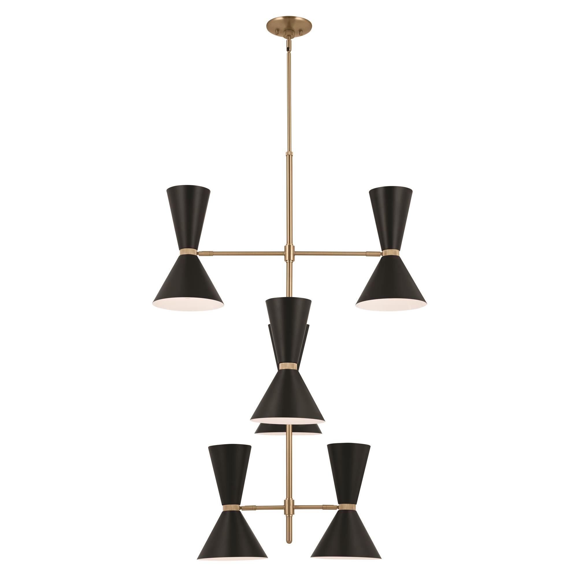 Shown in Champagne Bronze with Black finish and Metal and Cone shade