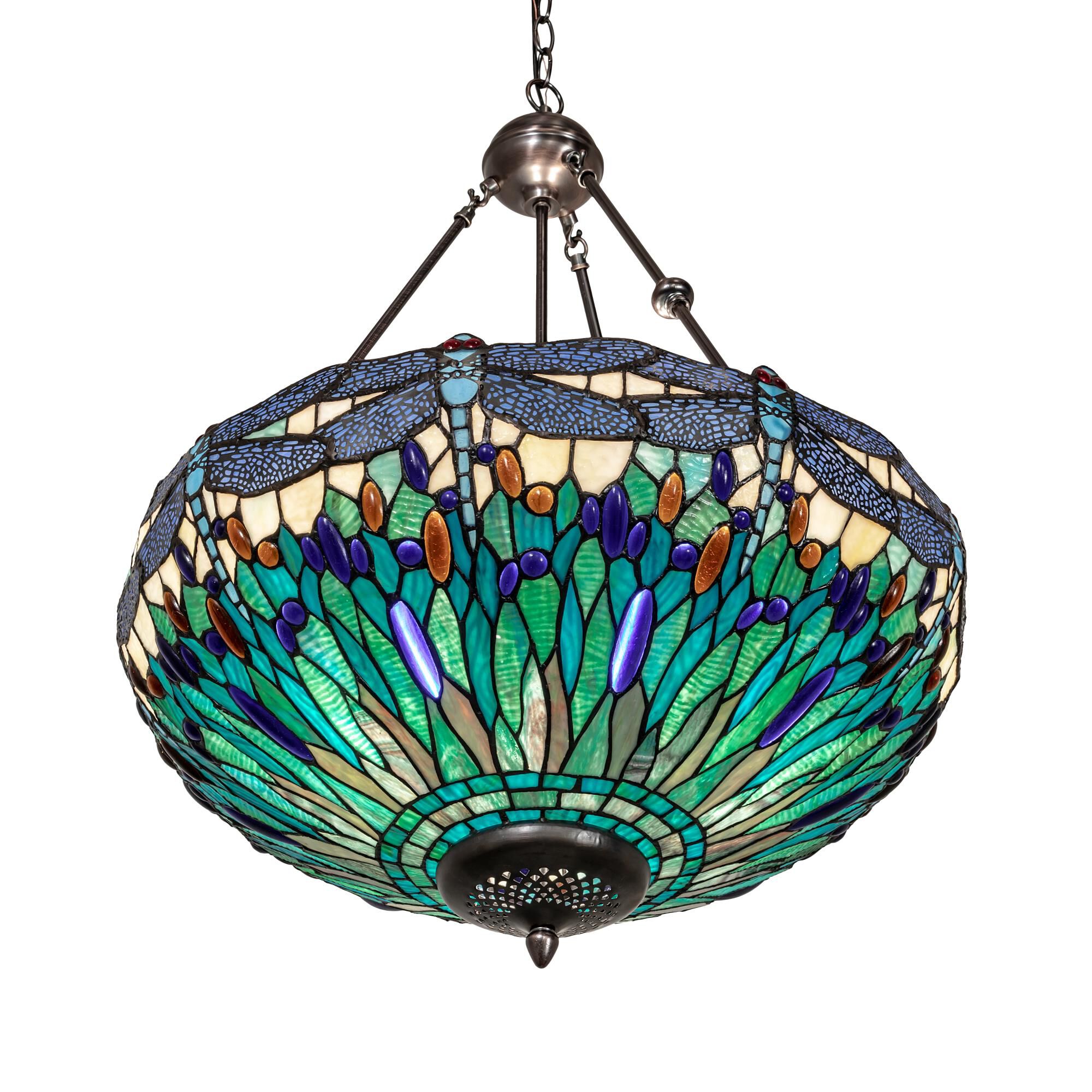 Tiffany Hanginghead Dragonfly 22 Inch Large Pendant by Meyda Lighting