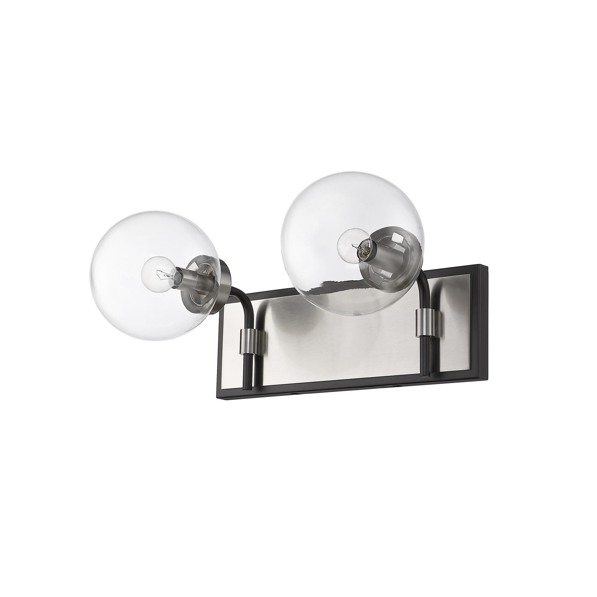 Shown in Matte Black + Brushed Nickel finish and Glass shade