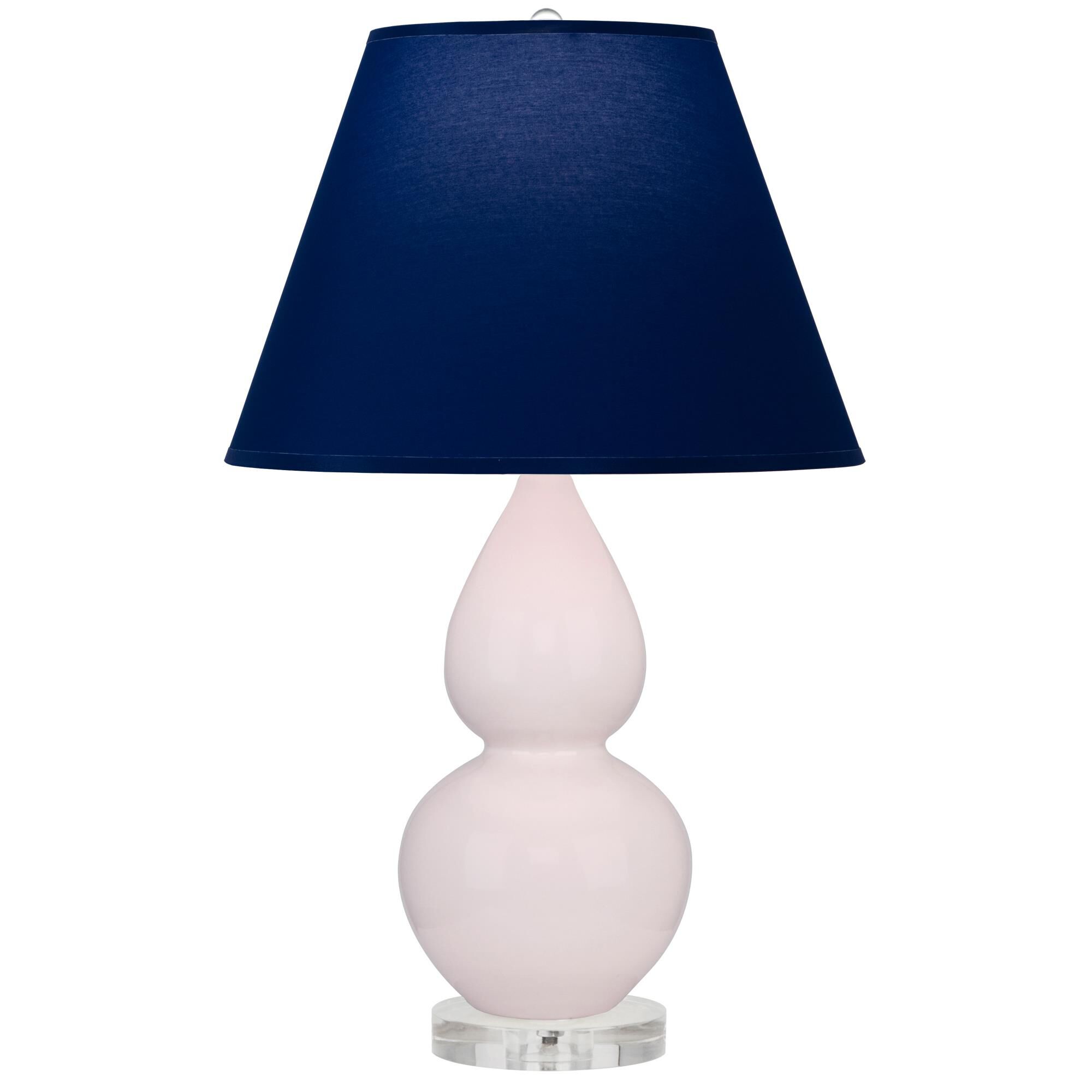 Shown in Rose Water finish and Navy with Gray Lining shade and Lucite accent