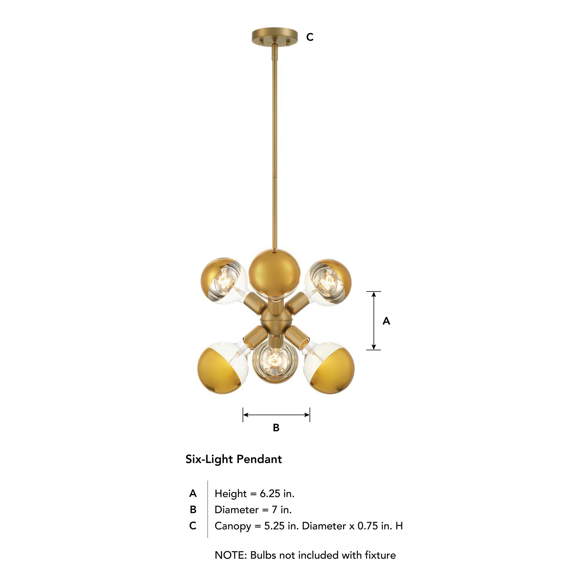 Gambit 7 Inch Mini Pendant by Designers Fountain