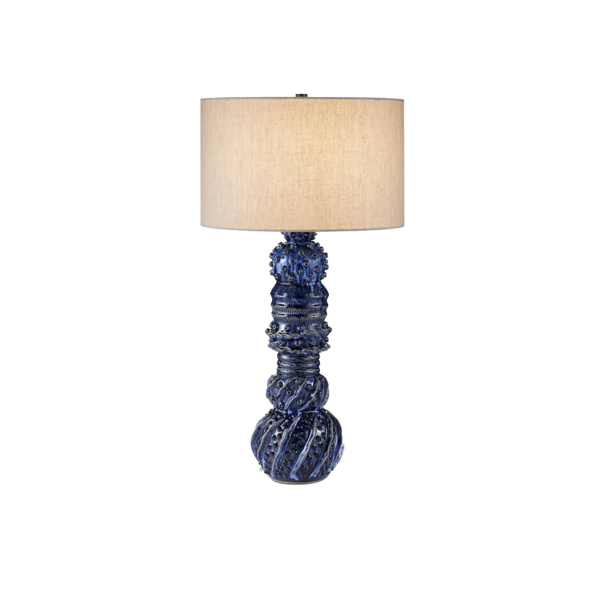 Shown in Dark Blue Reactive finish and Off-White Linen shade