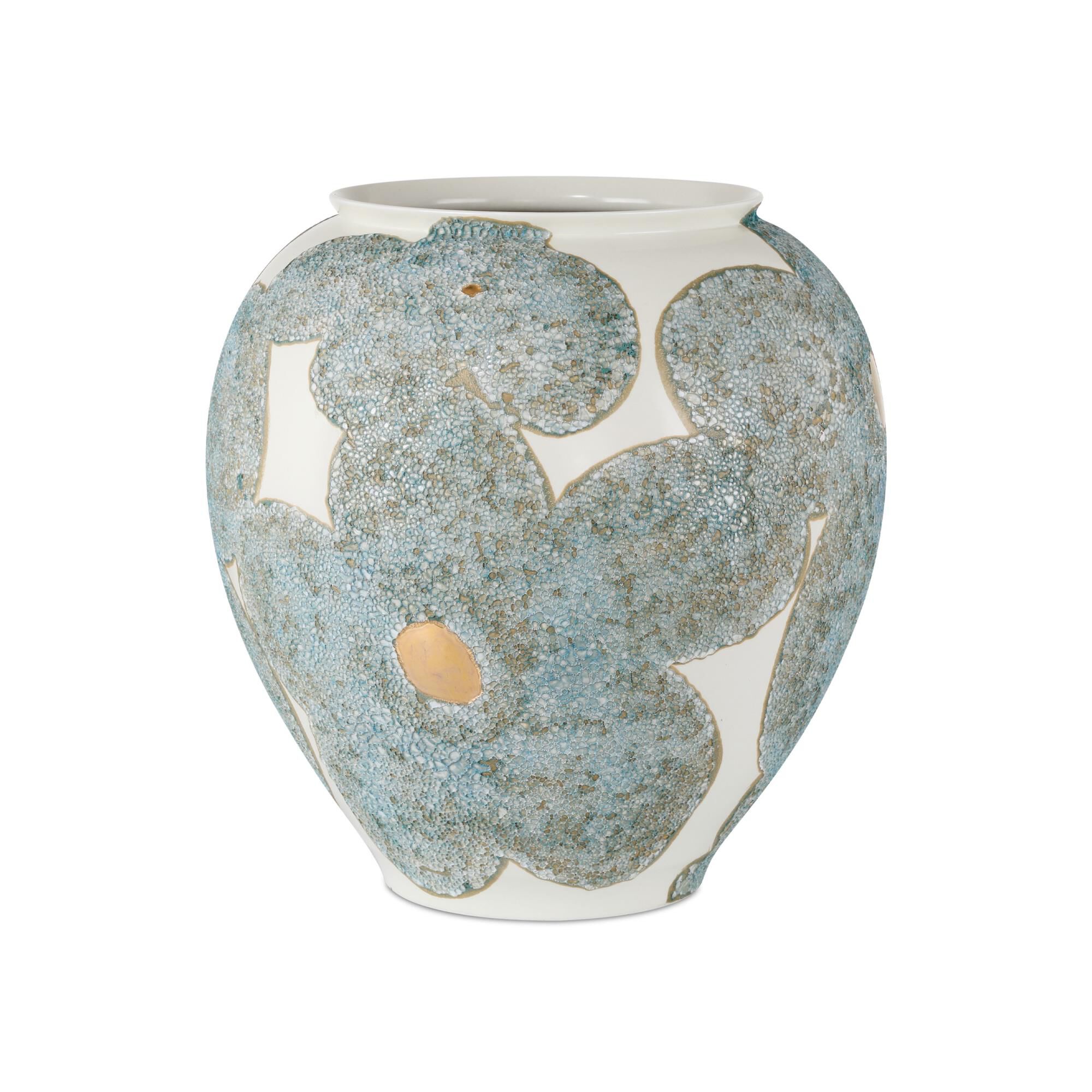 Shown in Textured Blue, Off-White and Gold finish