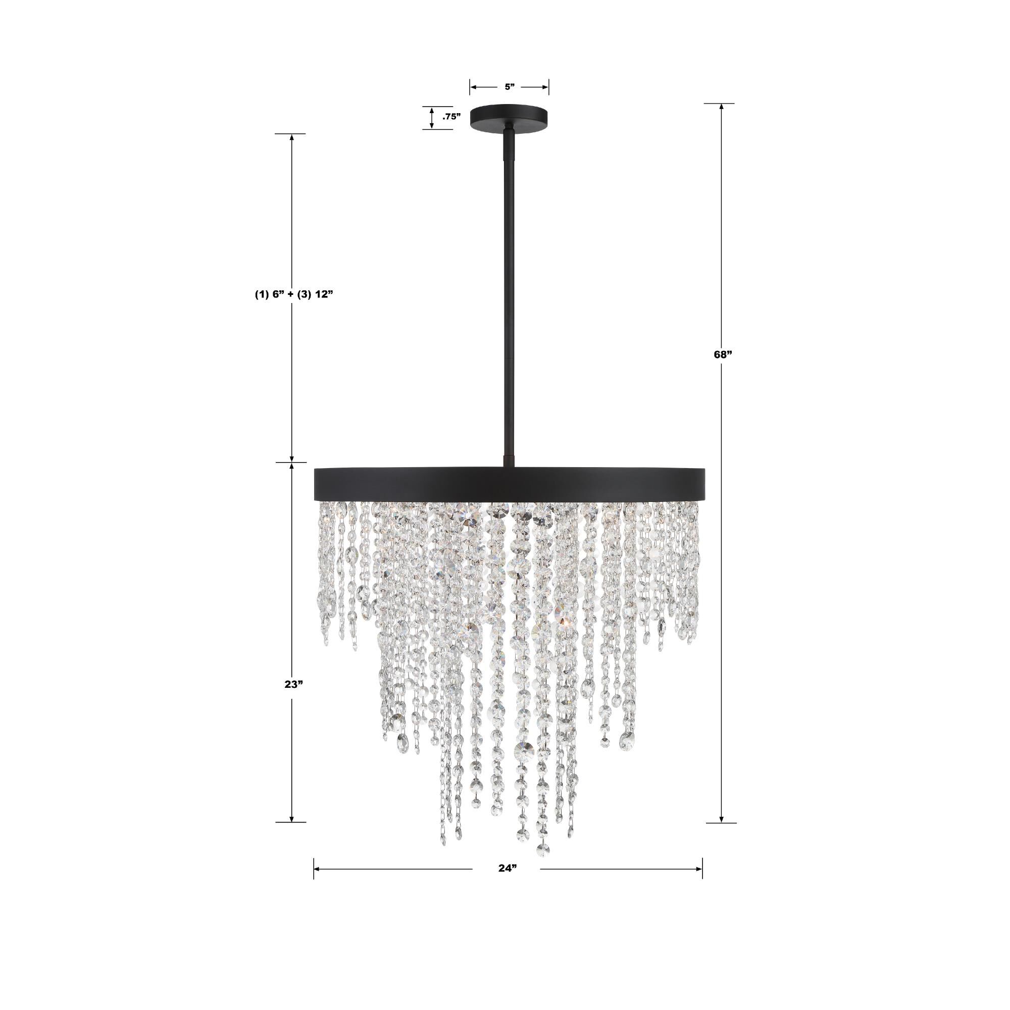 Winham 24 Inch 6 Light Chandelier by Crystorama