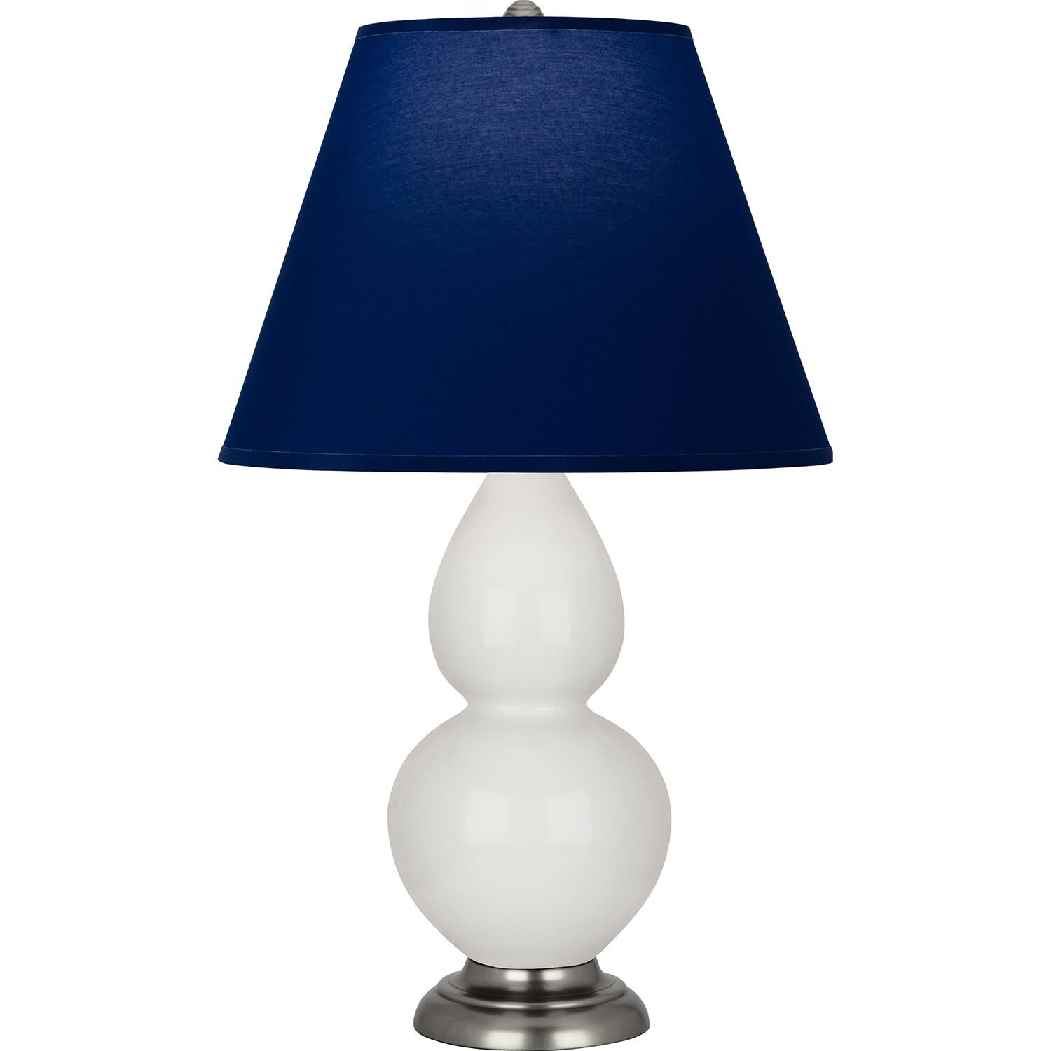 Shown in Lily finish and Navy and Gray shade and Antique Silver accent