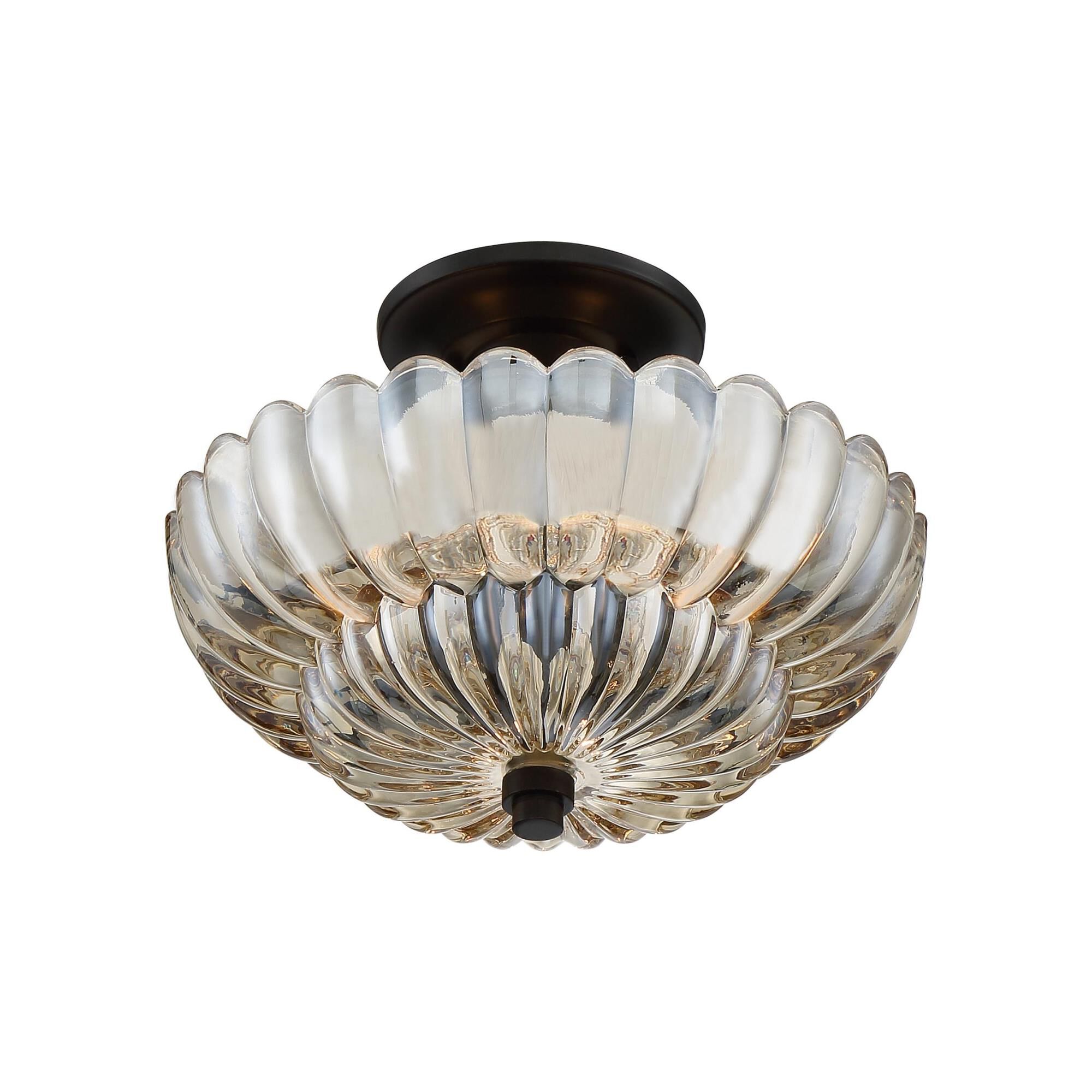 Whitecap 11 Inch 3 Light Semi Flush Mount by Quoizel