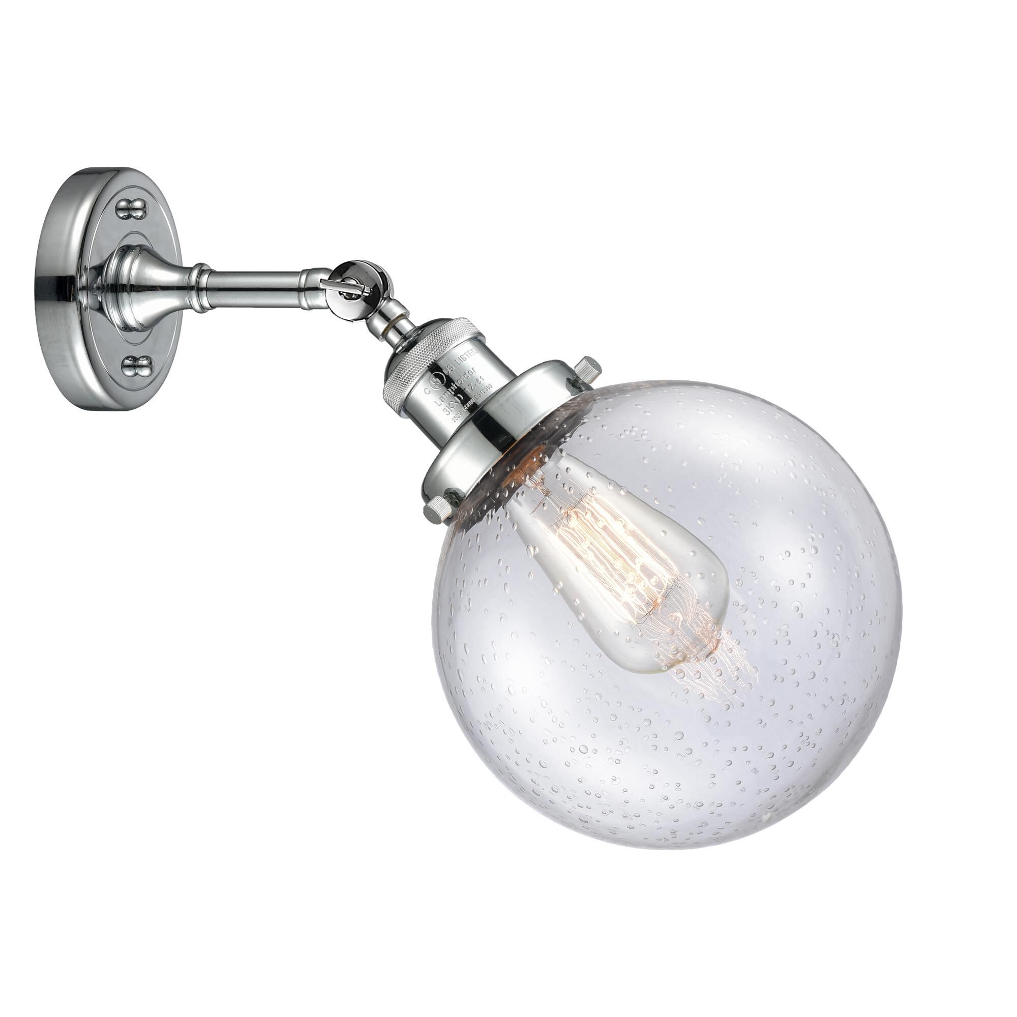 Shown in Polished Chrome finish and Seedy glass and No Accent accent