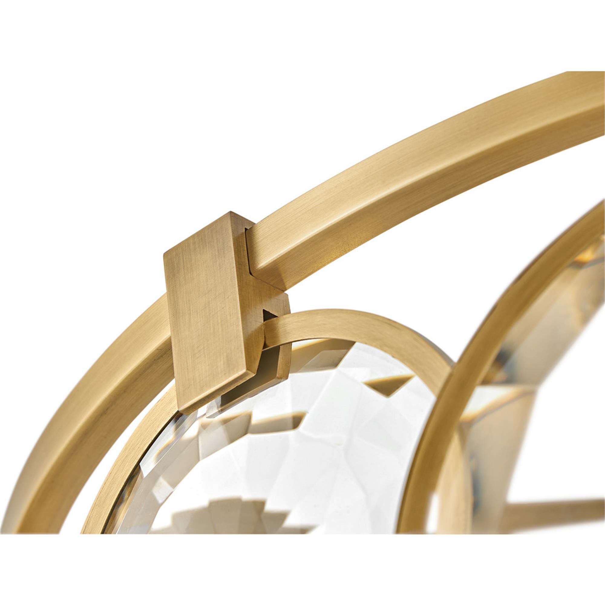 Shown in Heritage Brass finish and Optic Crystal glass