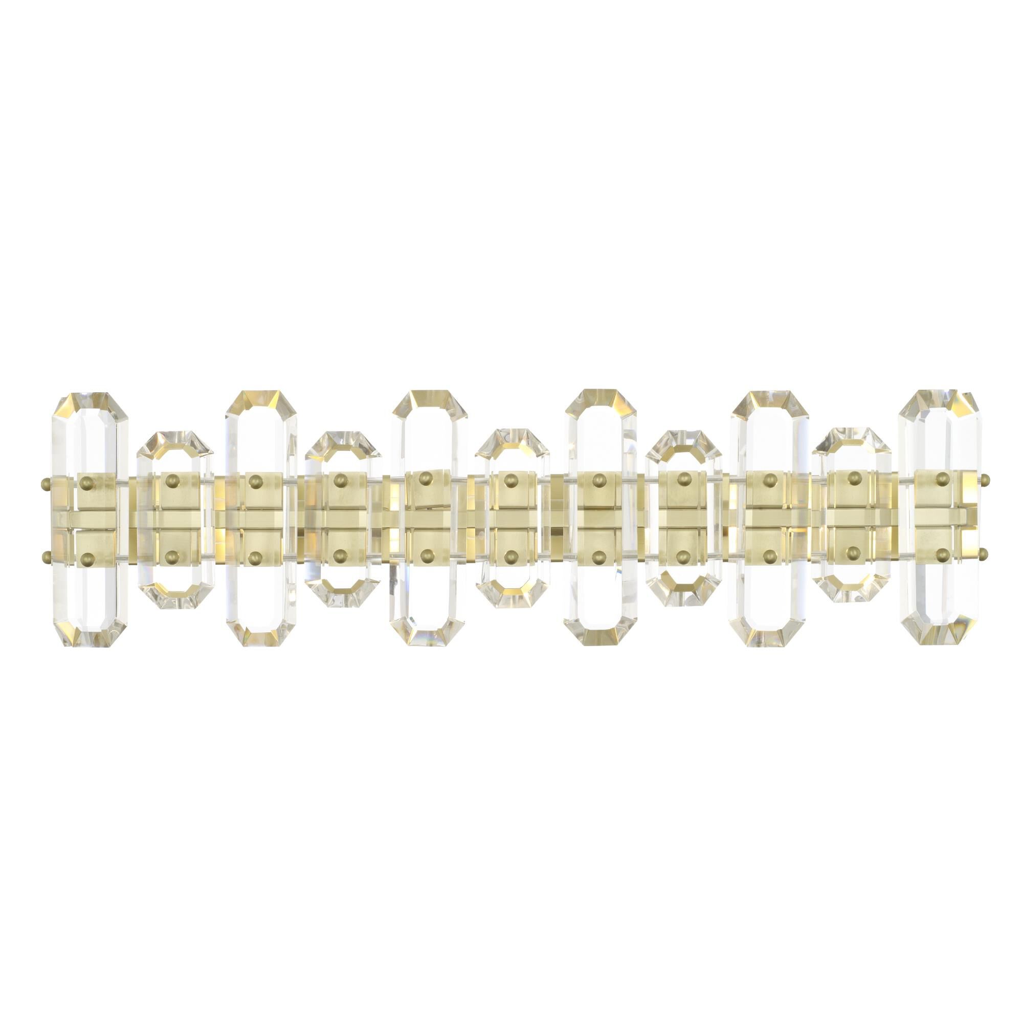 Shown in Aged Brass finish and Faceted Elements crystal