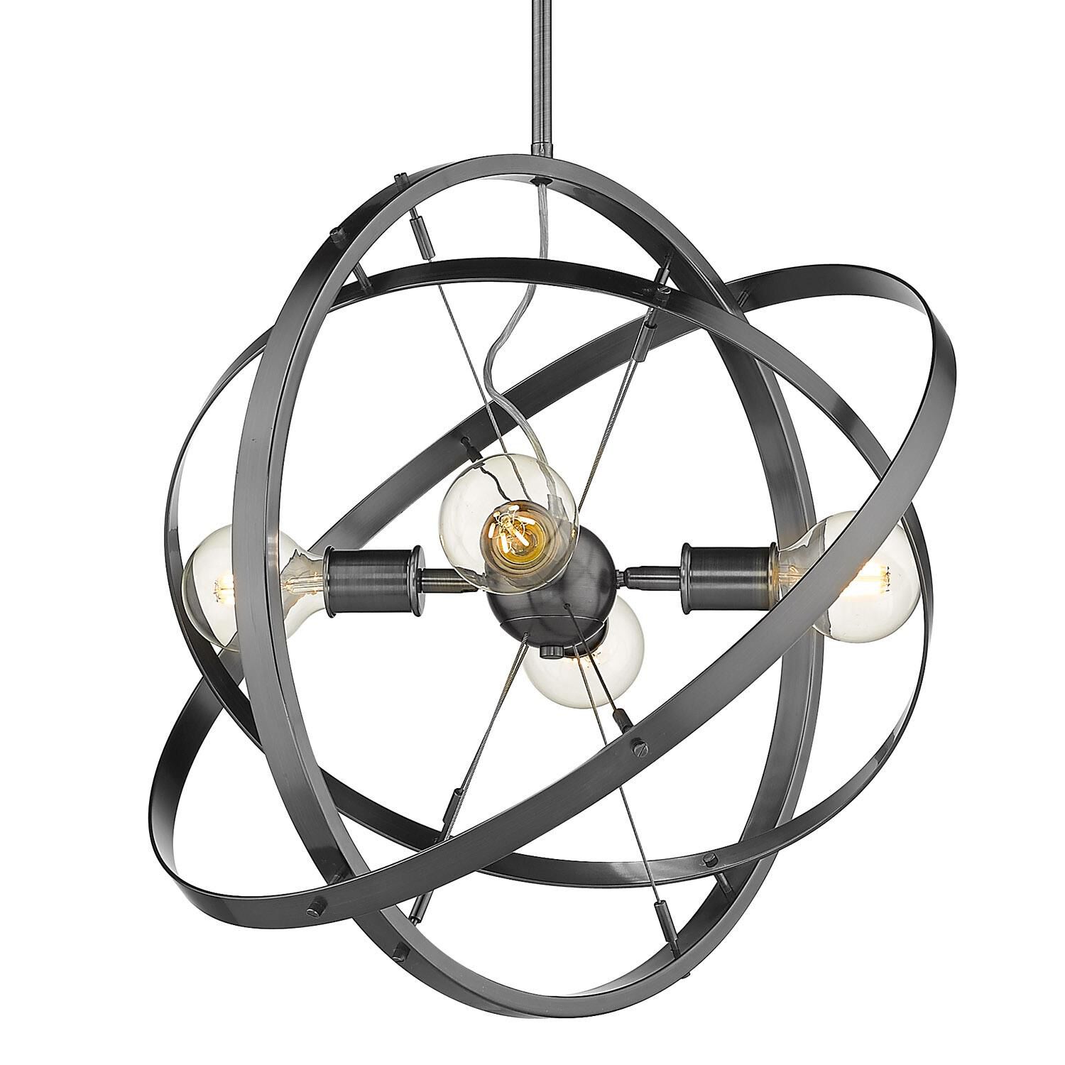Atom 22 Inch 4 Light Mini Chandelier by Golden Lighting