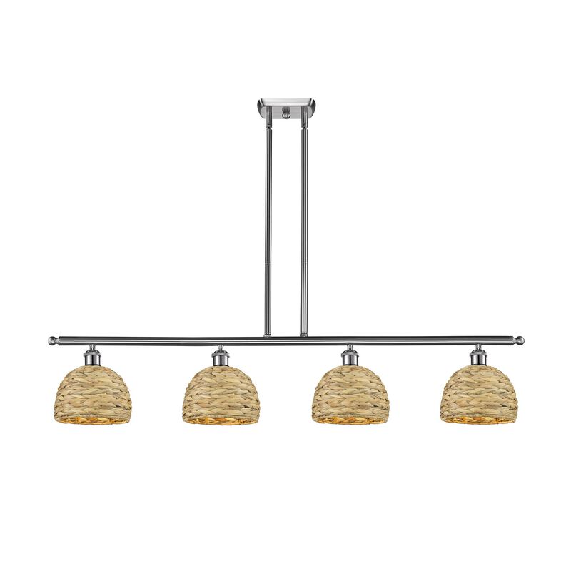 Bruno Marashlian Woven Rattan 48 Inch Linear Suspension Light by Innovations Lighting