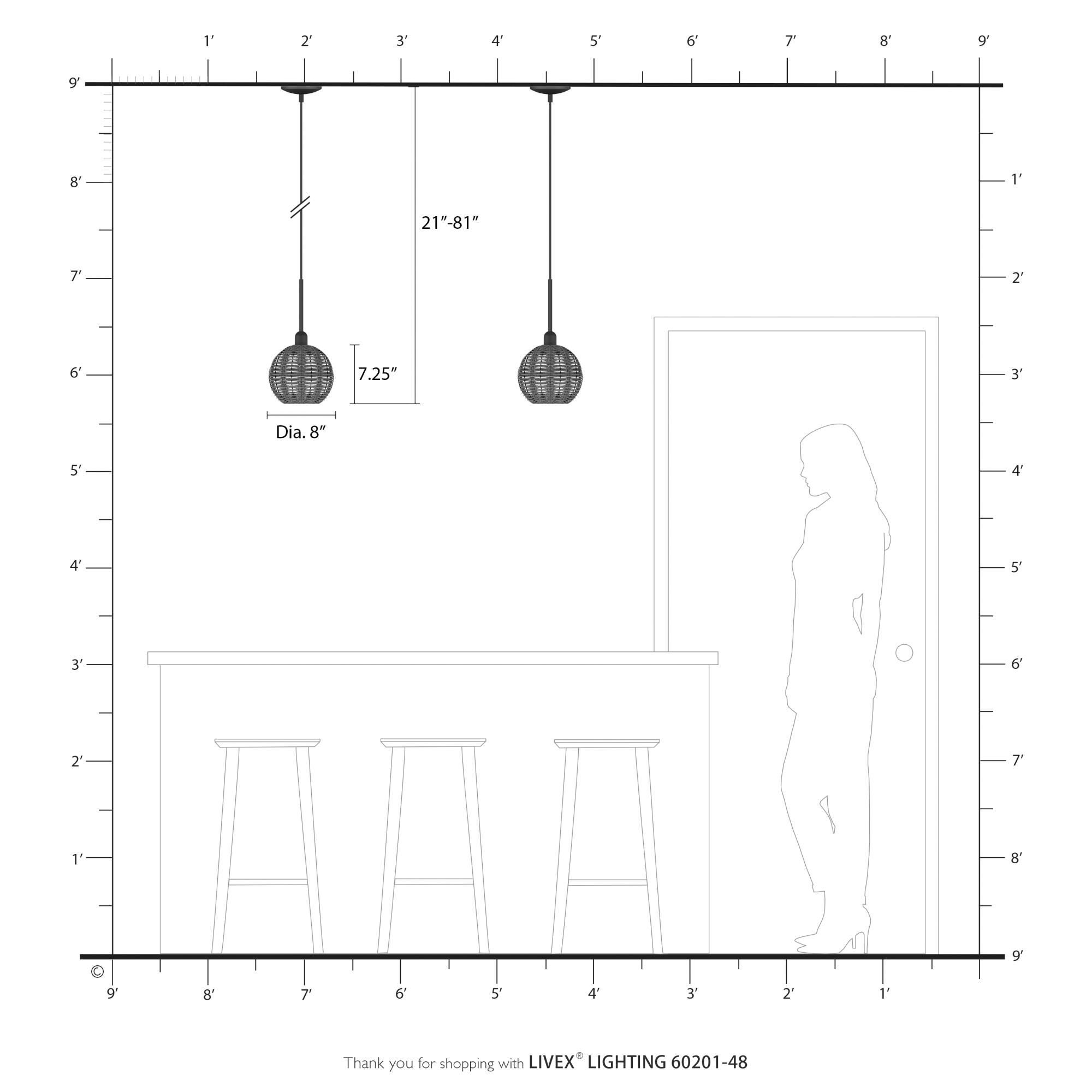 Summervine 8 Inch Mini Pendant by Livex Lighting