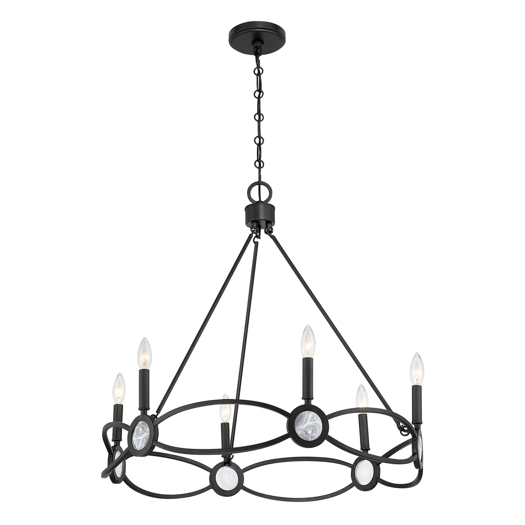 Shown in Matte Black finish and Strie glass
