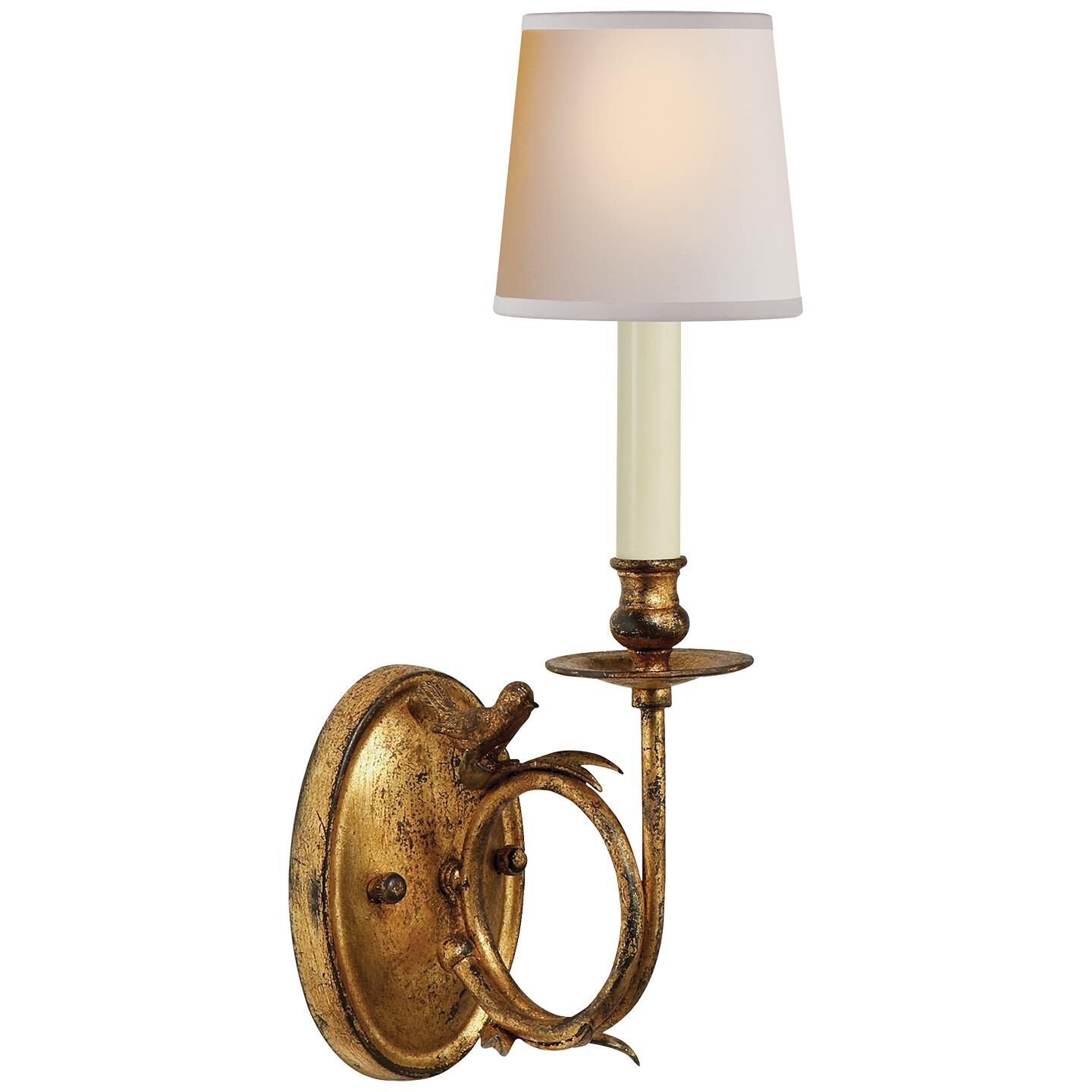 Visual Comfort Signature Collection Chapman & Myers Perching Bird 14 Inch Wall Sconce