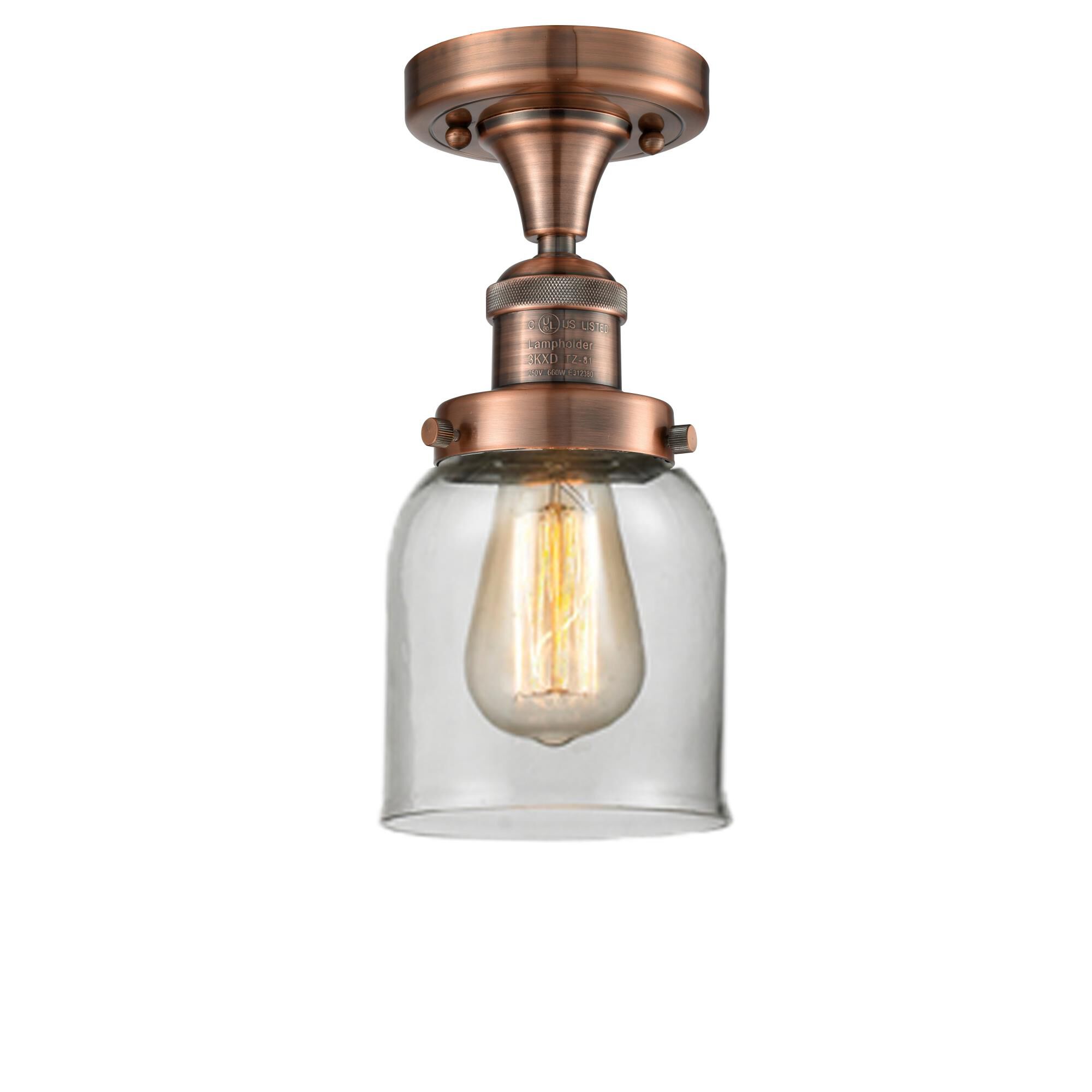 Shown in Antique Copper finish and Clear glass